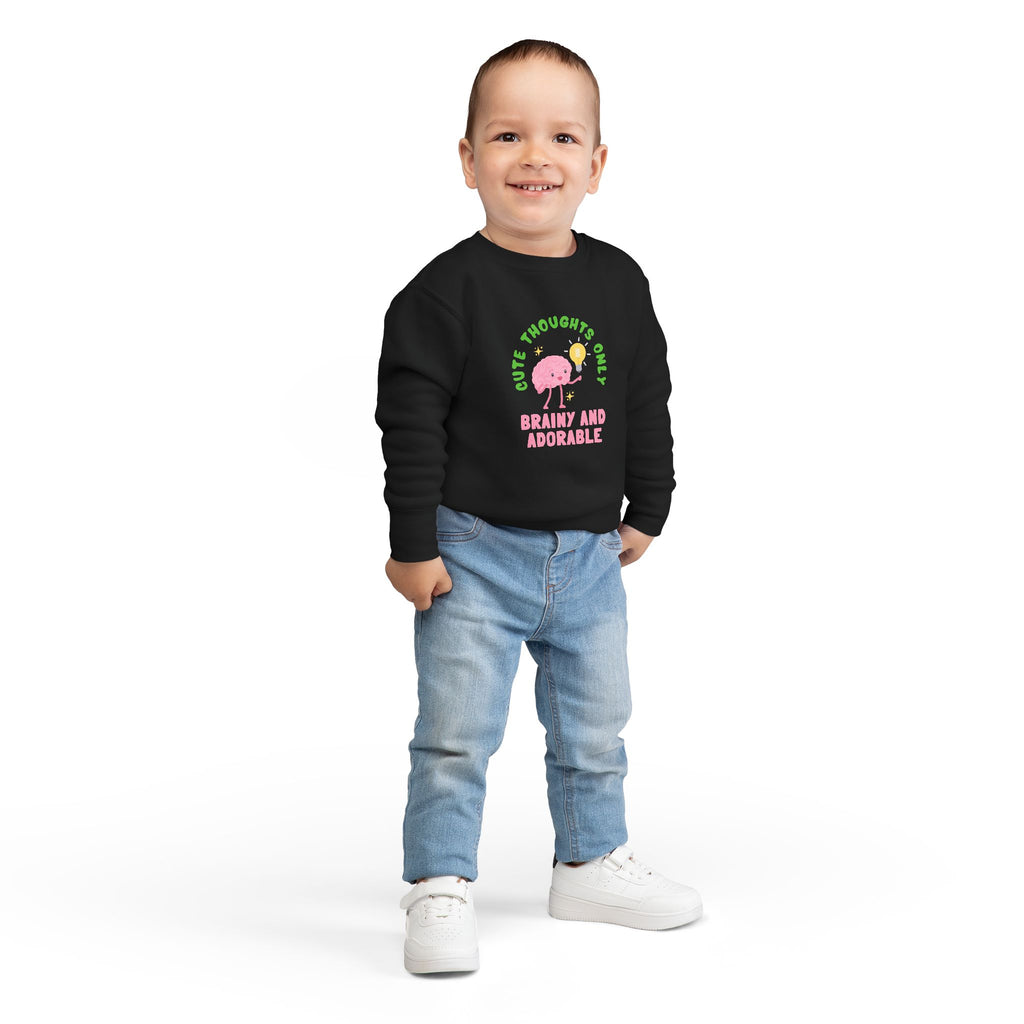 Toddler Sweatshirt Cute Thoughts Only Brain Character Daisy Design