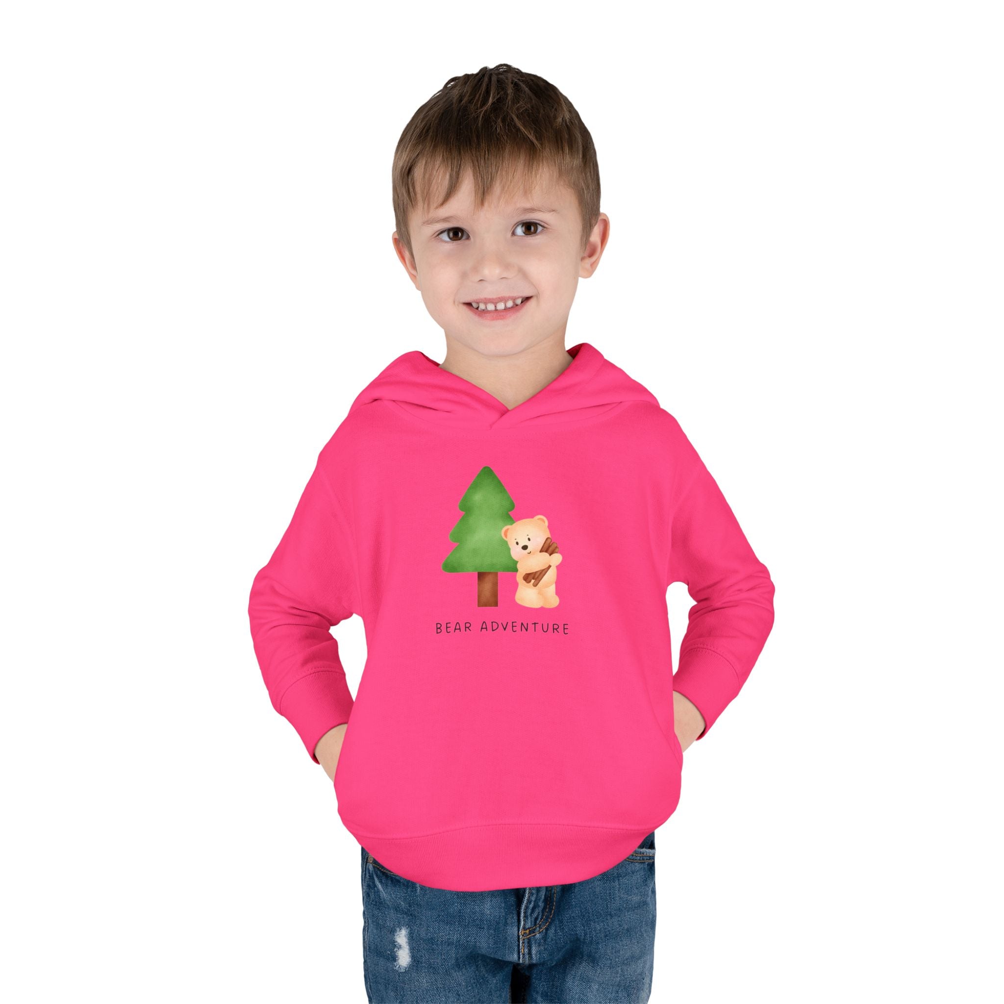 Toddler Hoodie — 'Bear Adventure' Cute Forest Bear Pullover for Kids