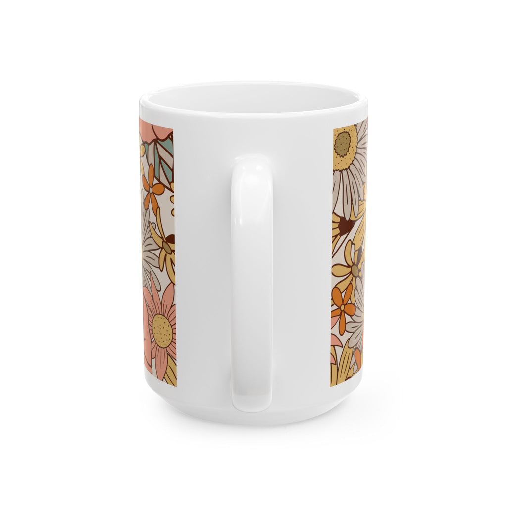 Appreciate Everything Floral Ceramic Mug — Retro Positive Quote Coffee Cup (11oz & 15oz)