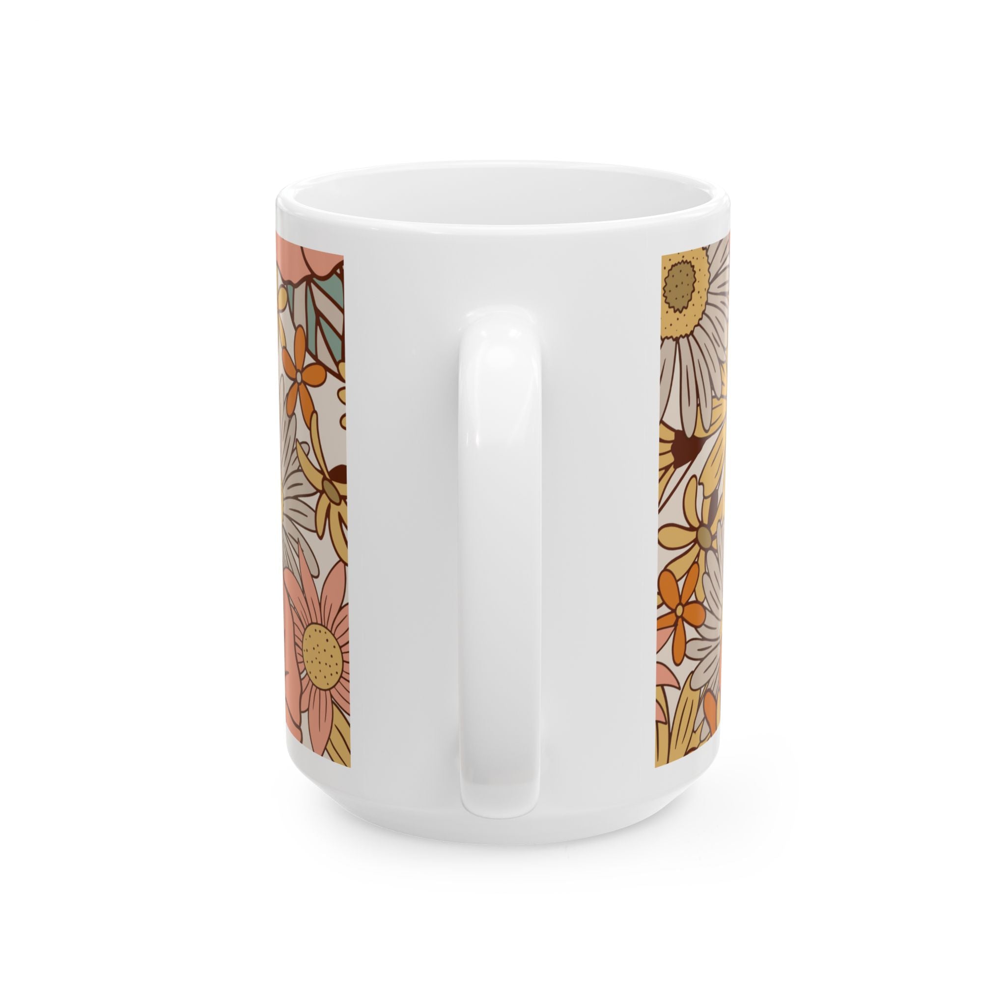 Appreciate Everything Floral Ceramic Mug — Retro Positive Quote Coffee Cup (11oz & 15oz)