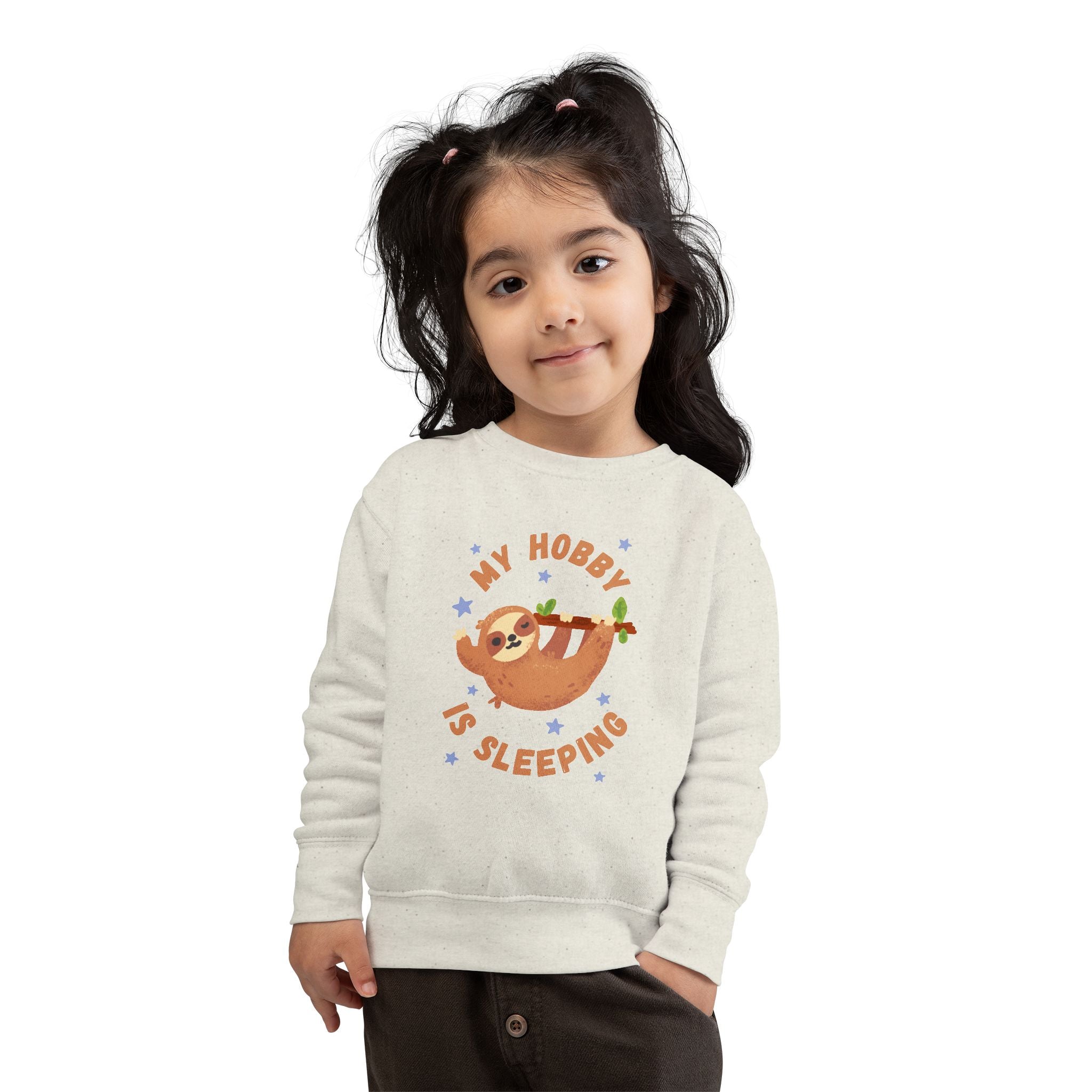 Sloth Toddler Sweatshirt - My Hobby is Sleeping - Soft Cozy Neutral Colors