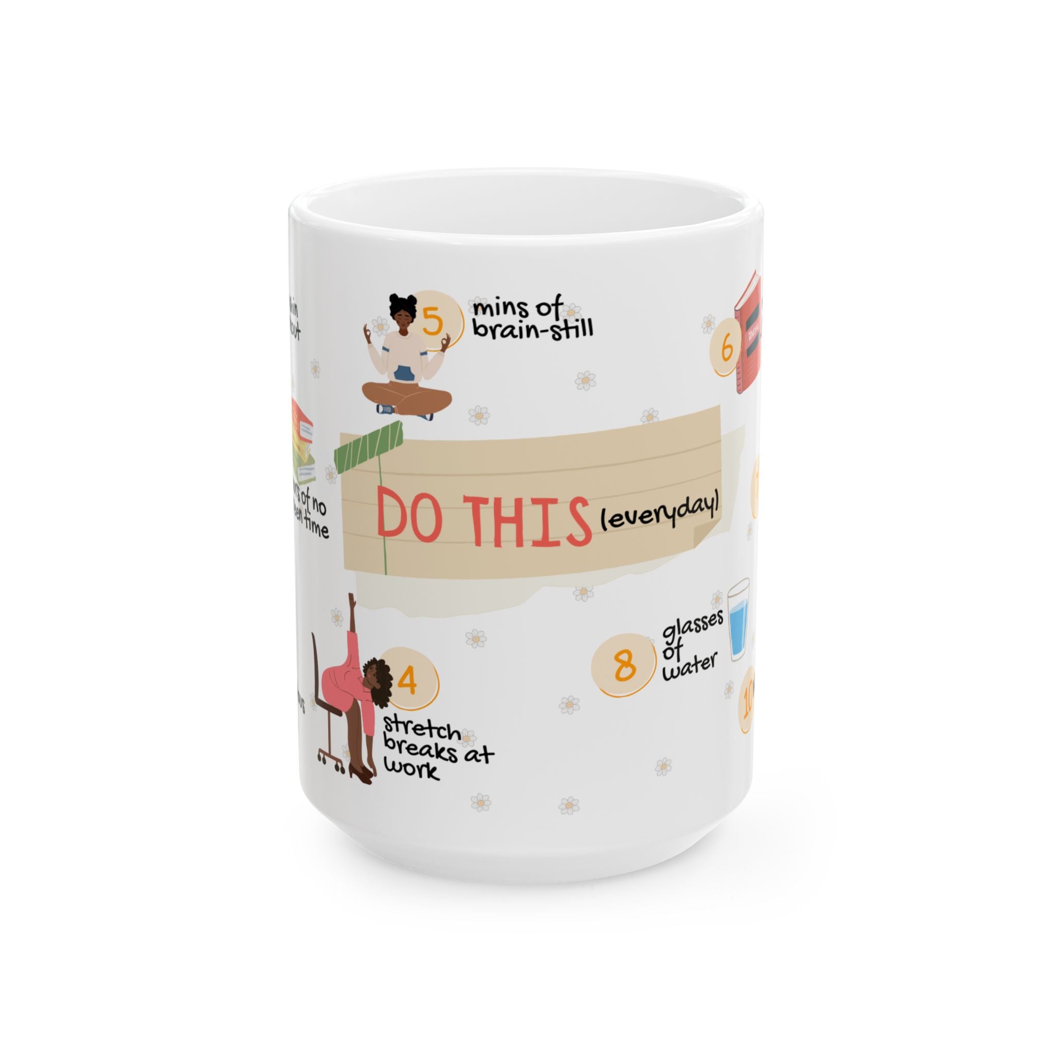 Inspirational Daily Habits Ceramic Mug – “Do This (everyday)” Motivational Routine Guide