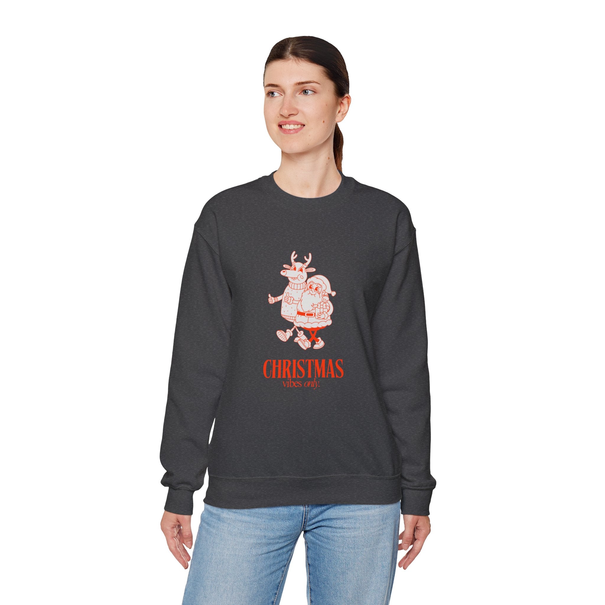 Christmas Santa Reindeer  hand in hand Sweatshirt