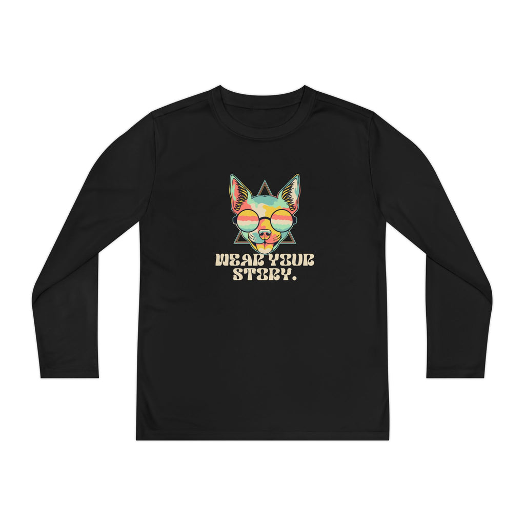 Youth Long Sleeve Tee — 'Wear Your Steez' Neon Dog Graphic