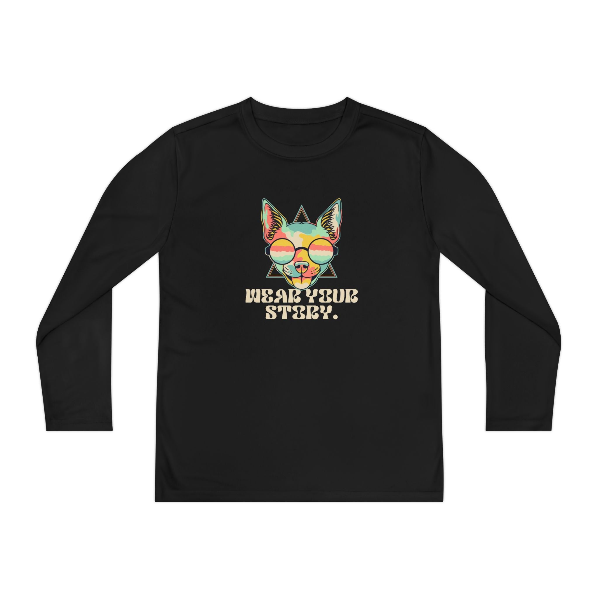 Youth Long Sleeve Tee — 'Wear Your Steez' Neon Dog Graphic