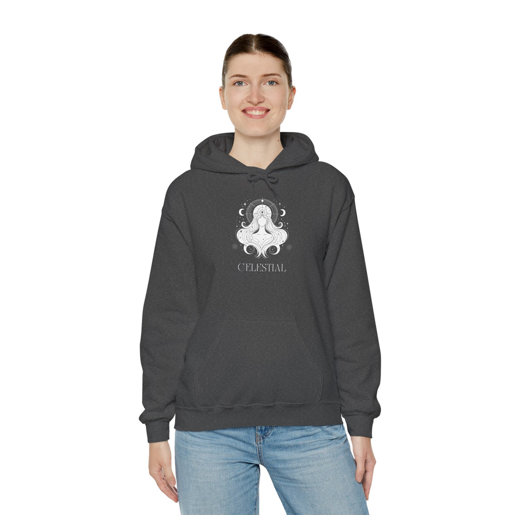 Celestial Goddess Hoodie — Mystical Moon & Star Graphic Sweatshirt