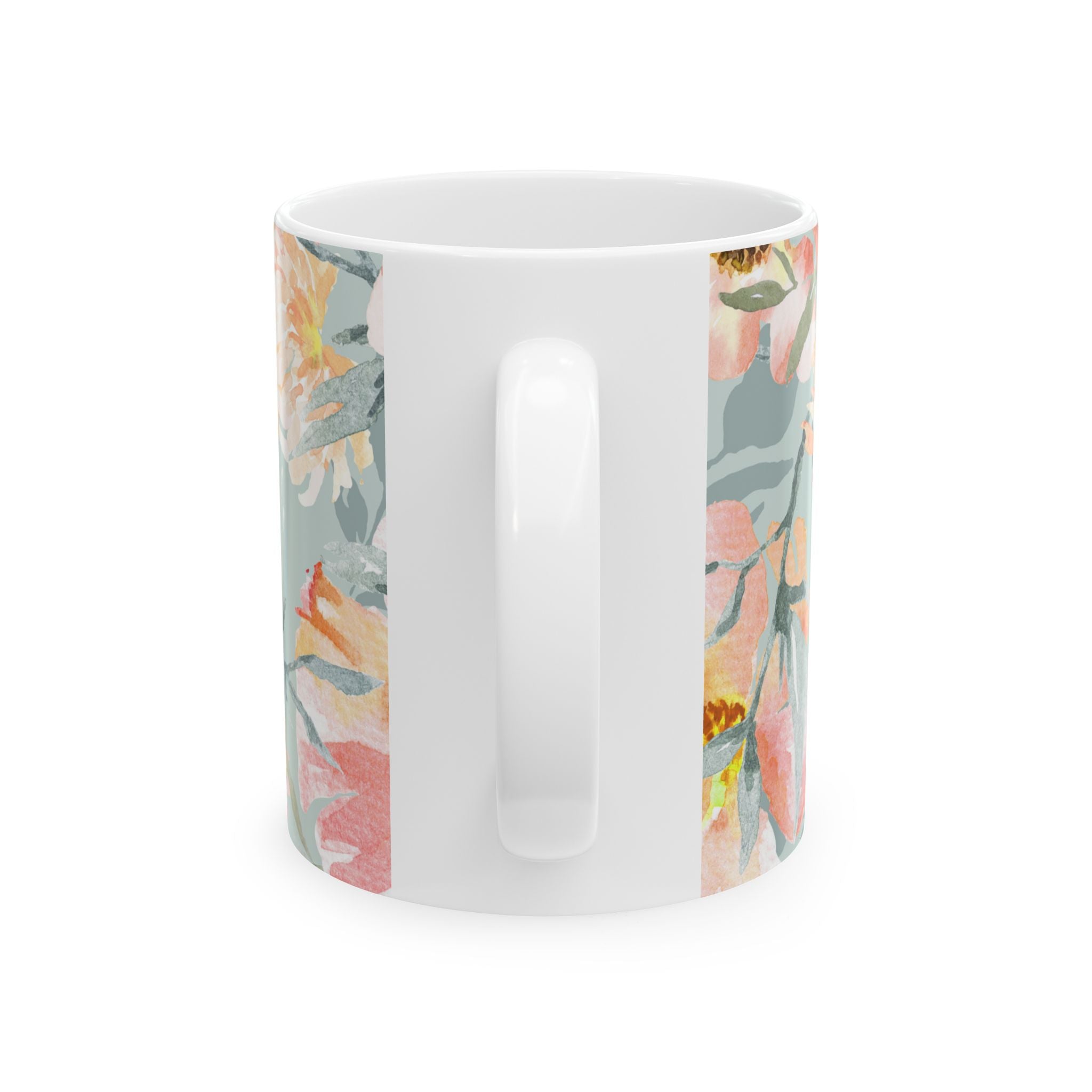 Enjoy the Little Things Floral Ceramic Mug — Inspirational Coffee Cup (11oz & 15oz)