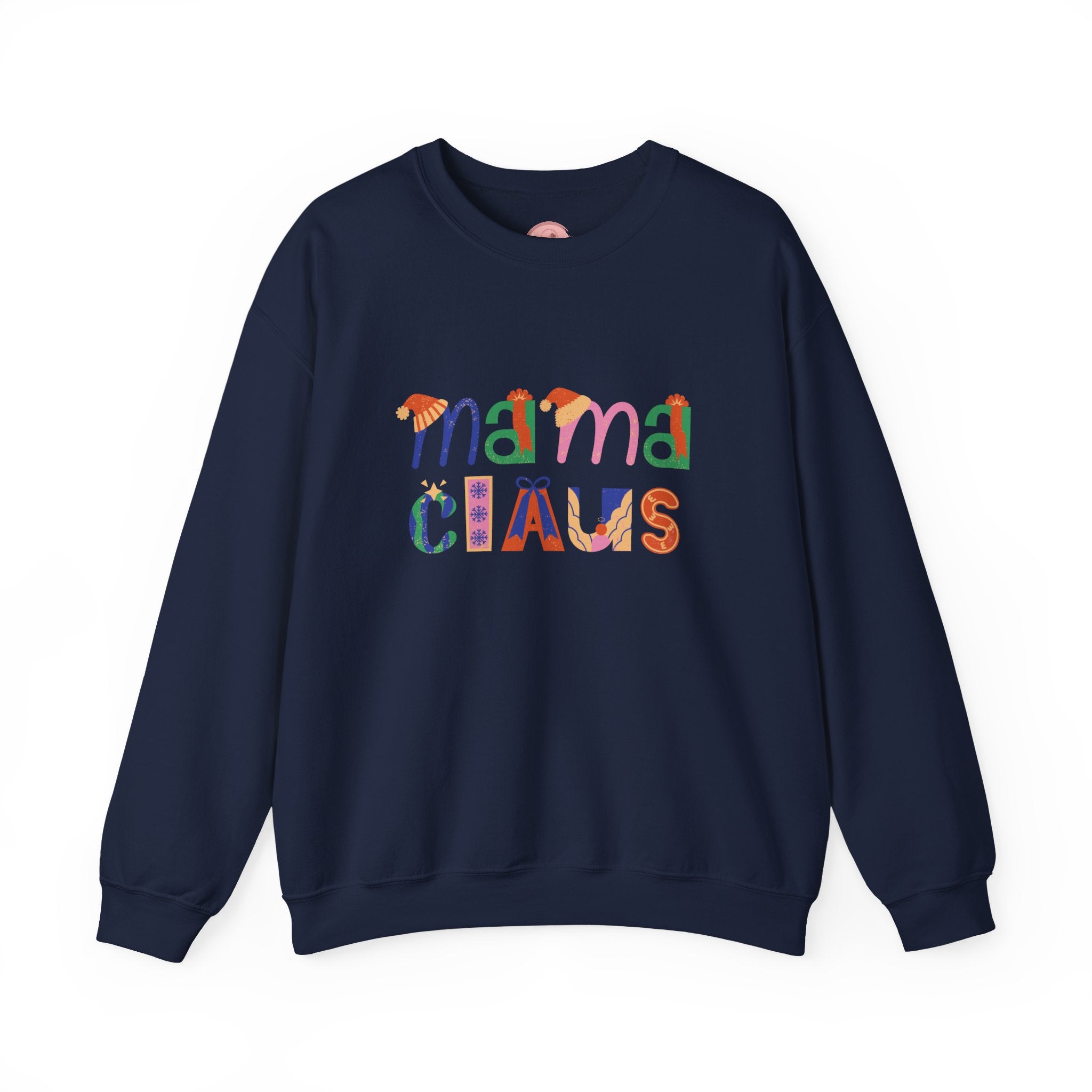 Mama Claus Sweatshirt — Colorful Holiday Crewneck for Moms