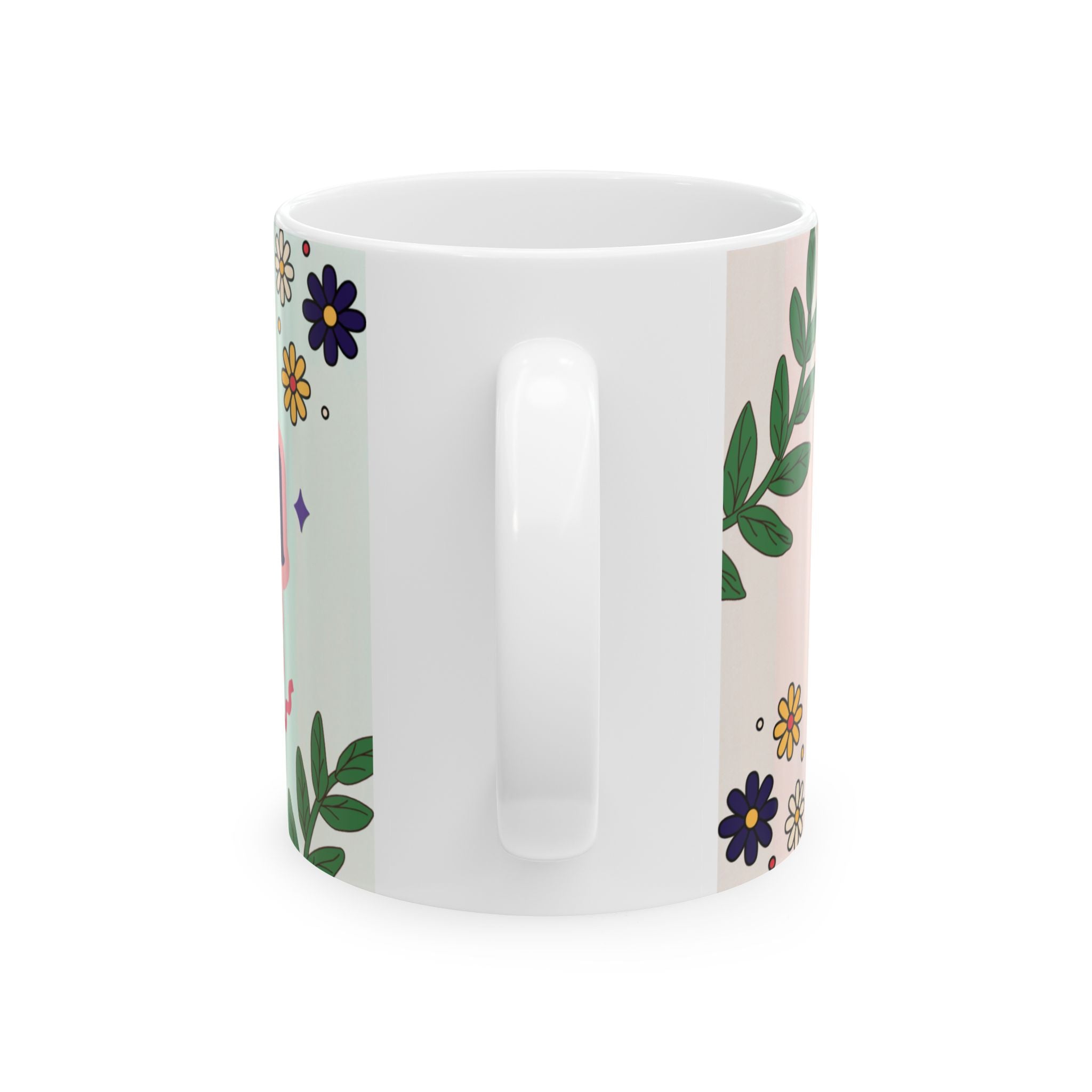 Cute Retro Pop Art Ceramic Mug – 'Chill Out' Floral Coffee Cup (11oz & 15oz)