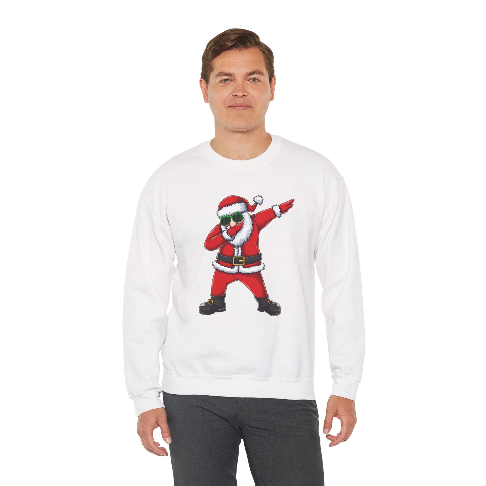 Dabbing Santa Sweatshirt — Funny Christmas Crewneck Holiday Pullover