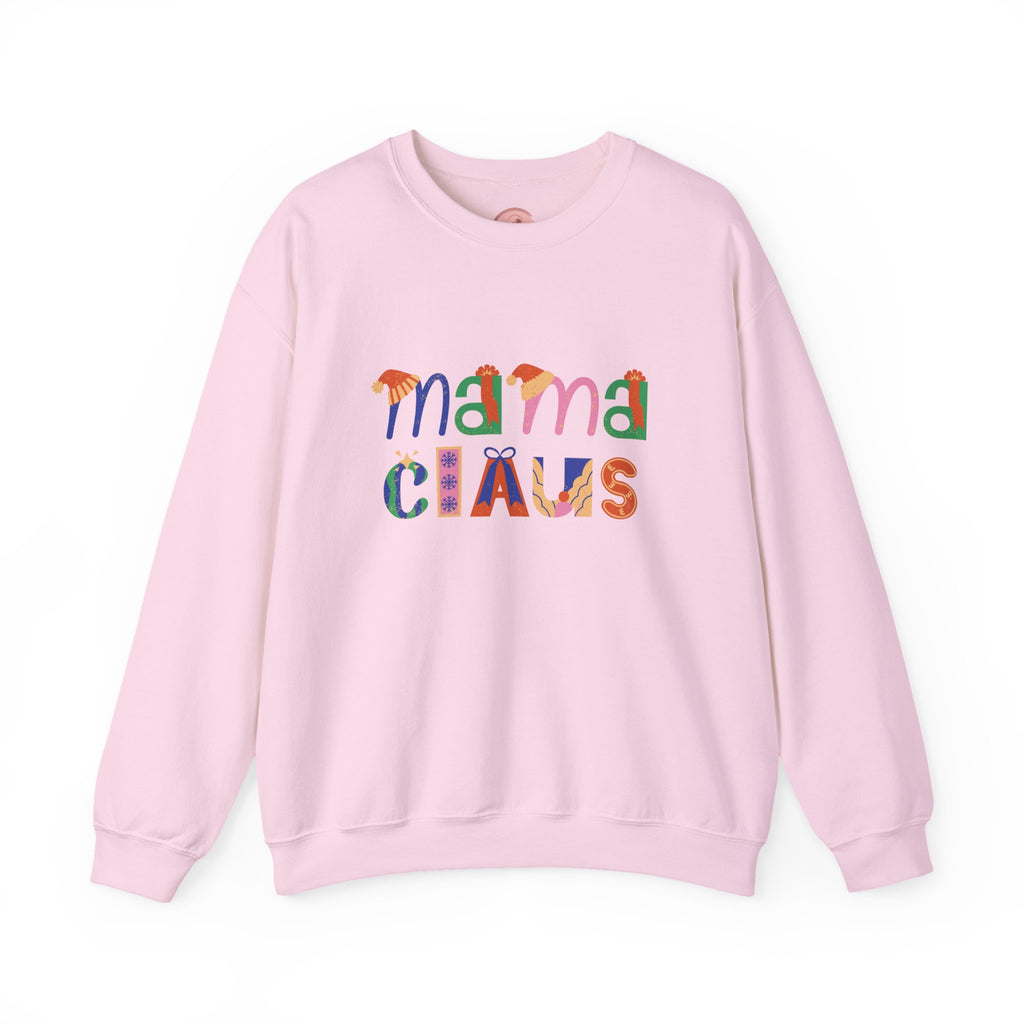Mama Claus Sweatshirt — Colorful Holiday Crewneck for Moms