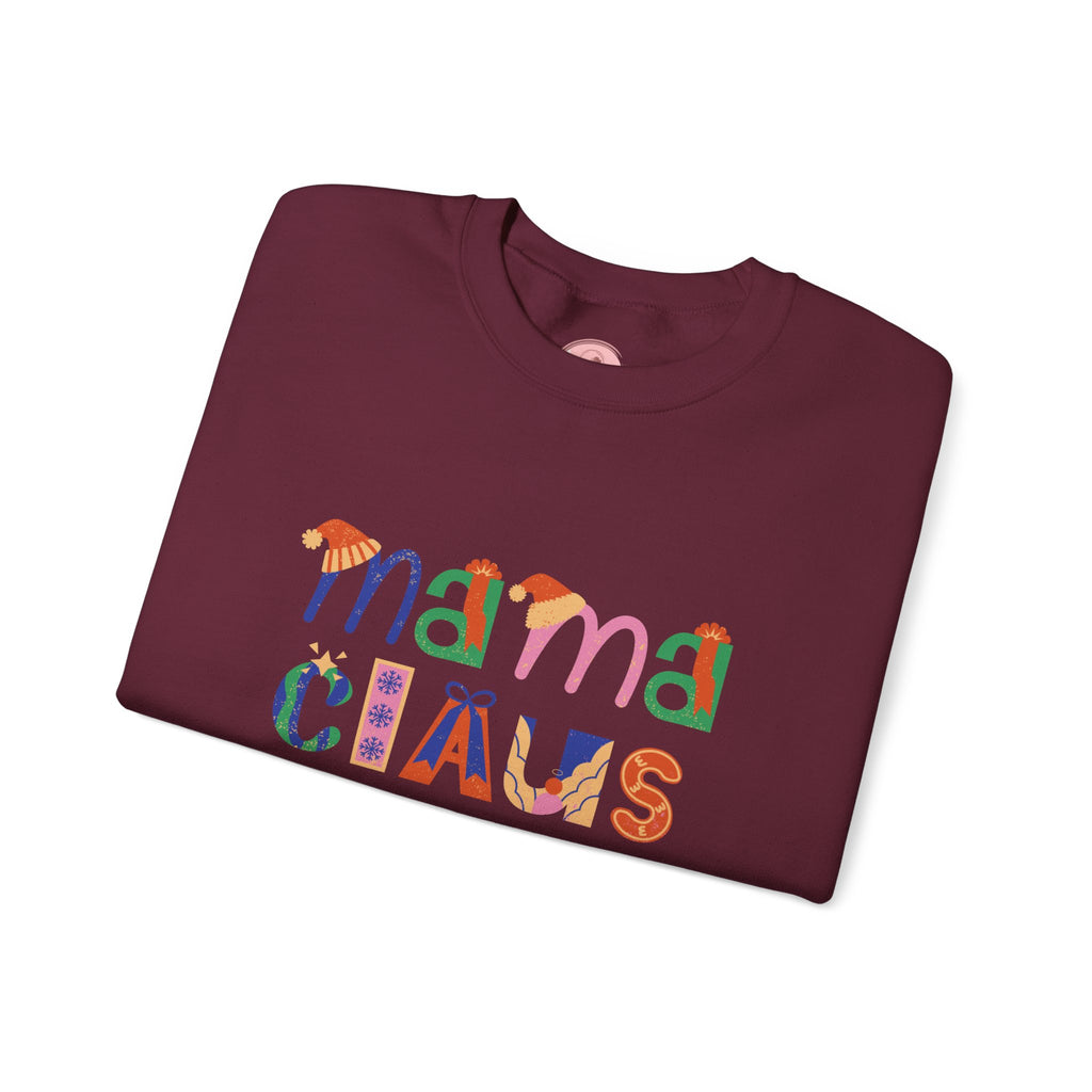 Mama Claus Sweatshirt — Colorful Holiday Crewneck for Moms