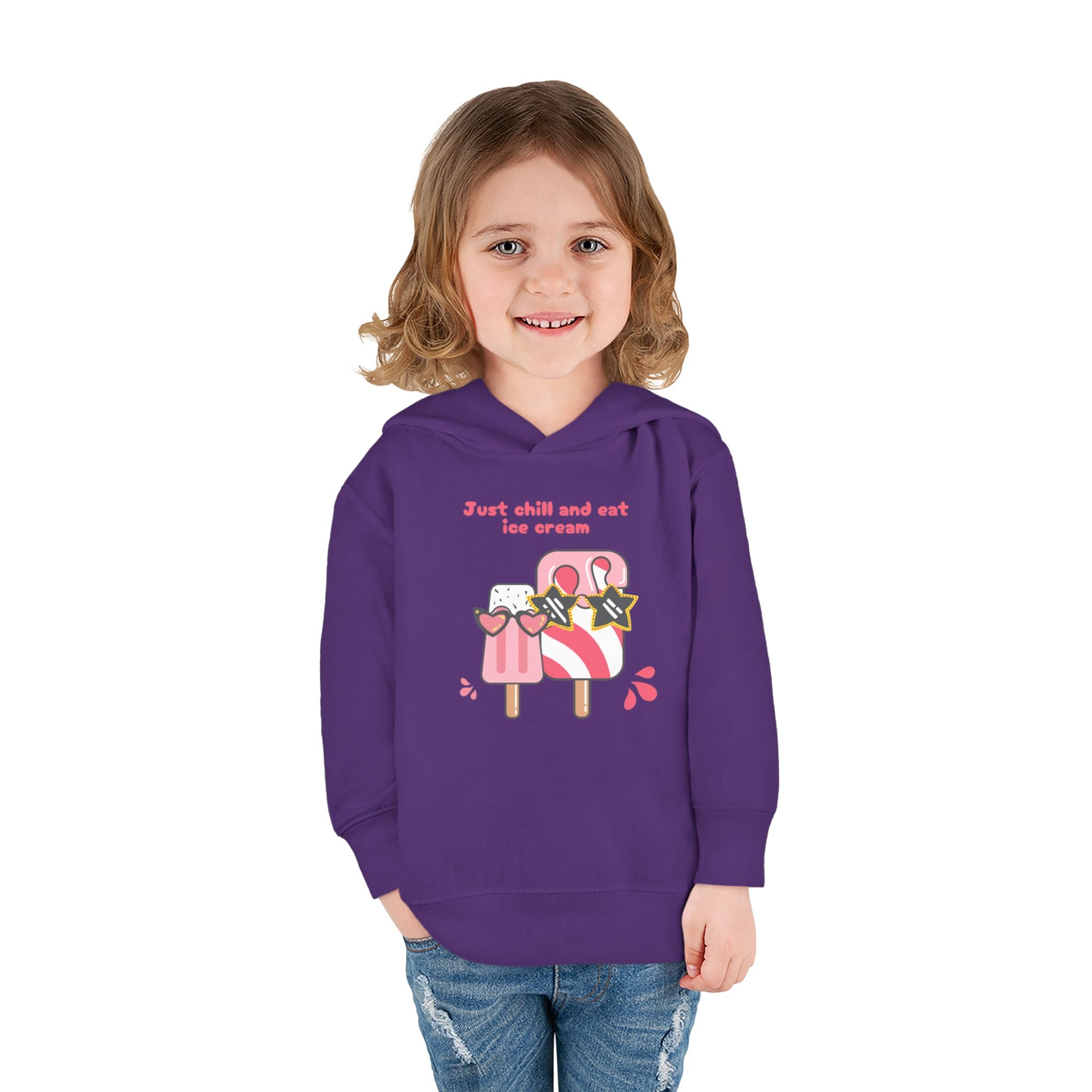 Just Chill and Eat Ice Cream Toddler Hoodie