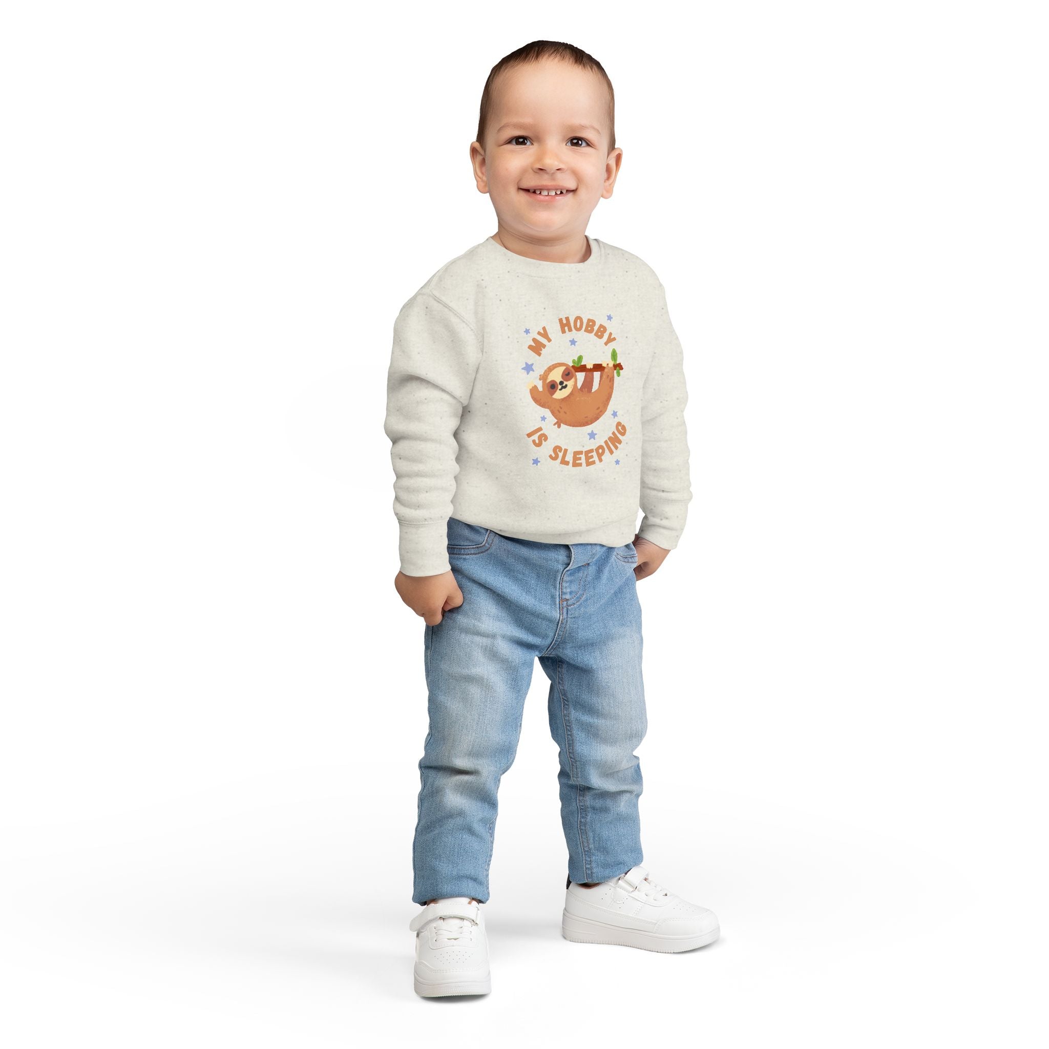 Sloth Toddler Sweatshirt - My Hobby is Sleeping - Soft Cozy Neutral Colors