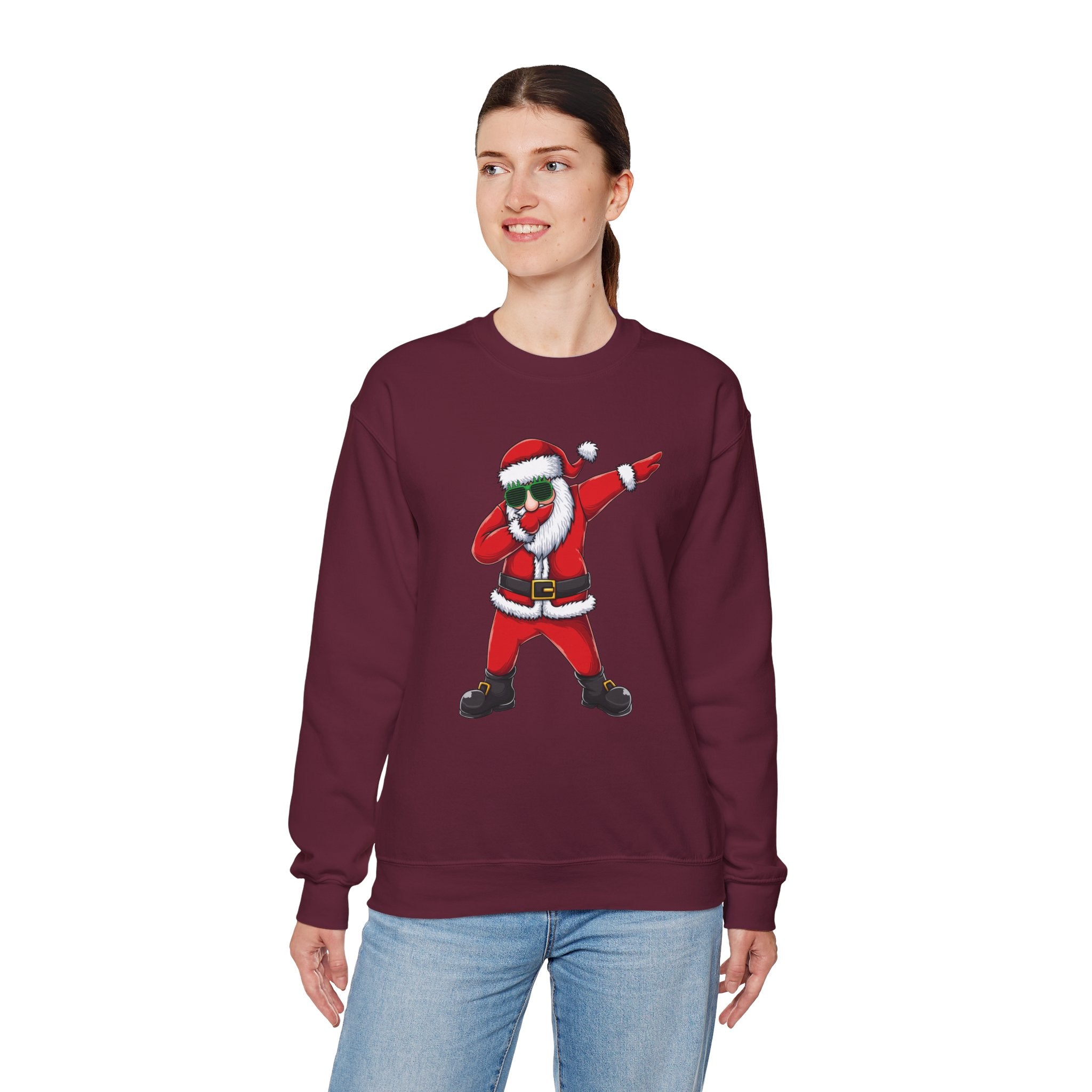 Dabbing Santa Sweatshirt — Funny Christmas Crewneck Holiday Pullover