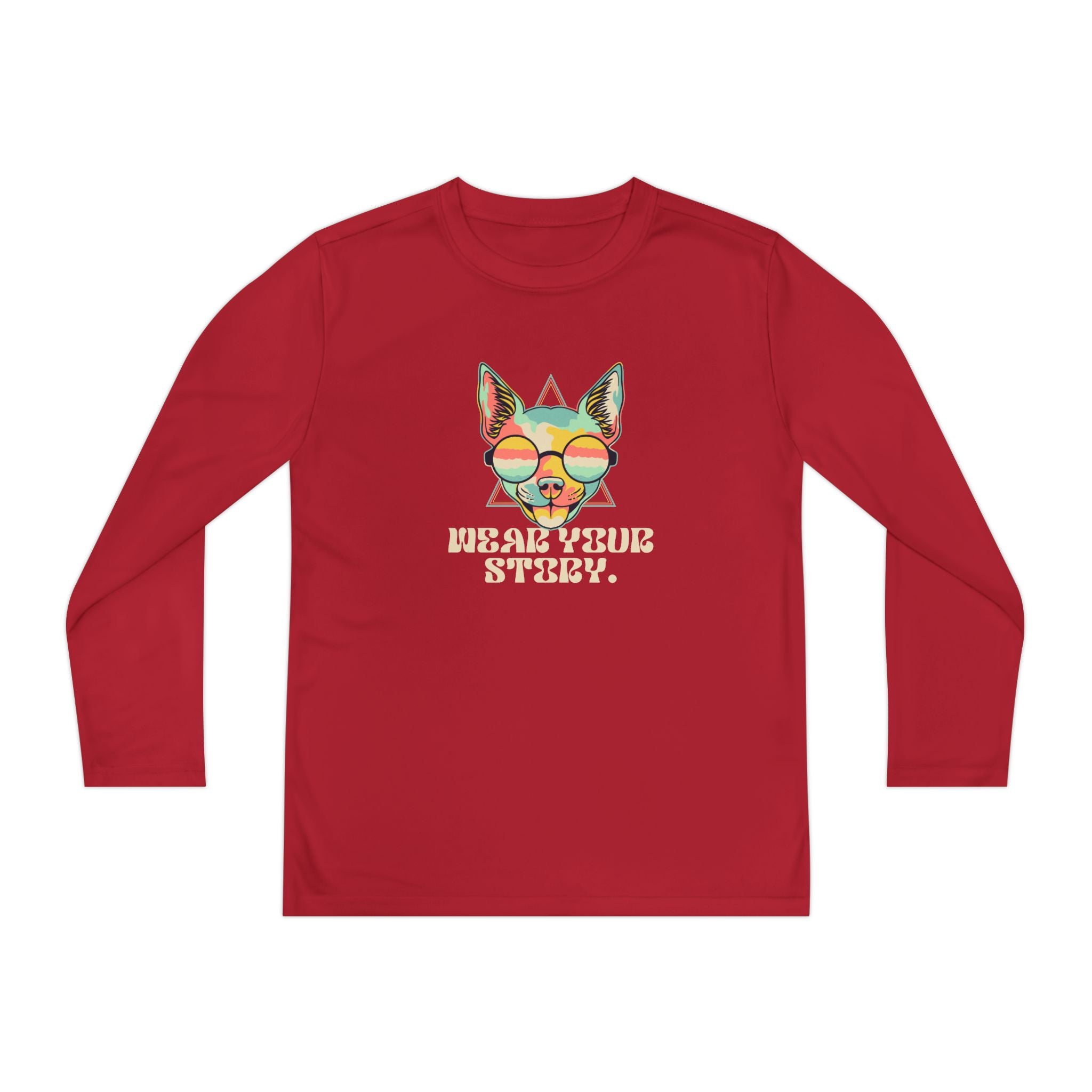 Youth Long Sleeve Tee — 'Wear Your Steez' Neon Dog Graphic