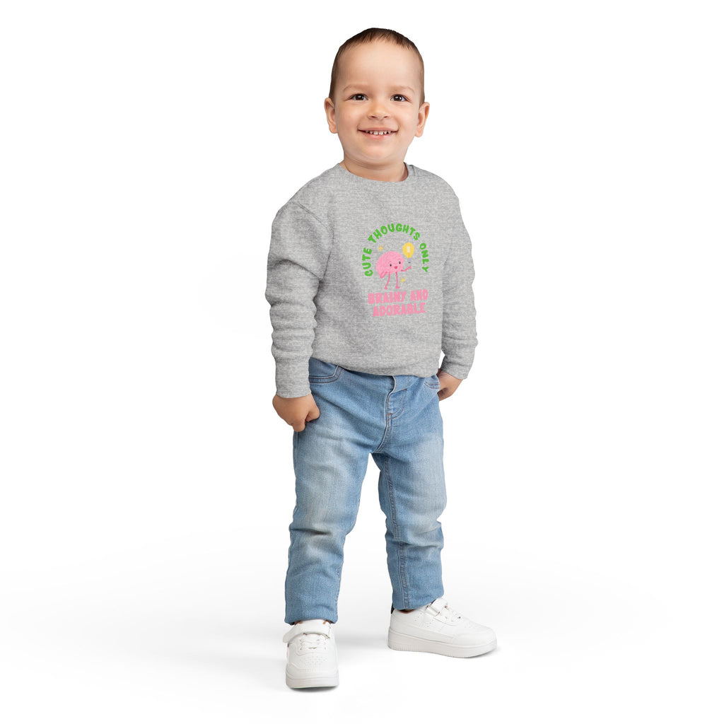 Toddler Sweatshirt Cute Thoughts Only Brain Character Daisy Design