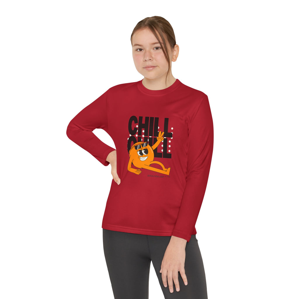 Youth Long Sleeve Tee – 'Chill' Cartoon Character Graphic