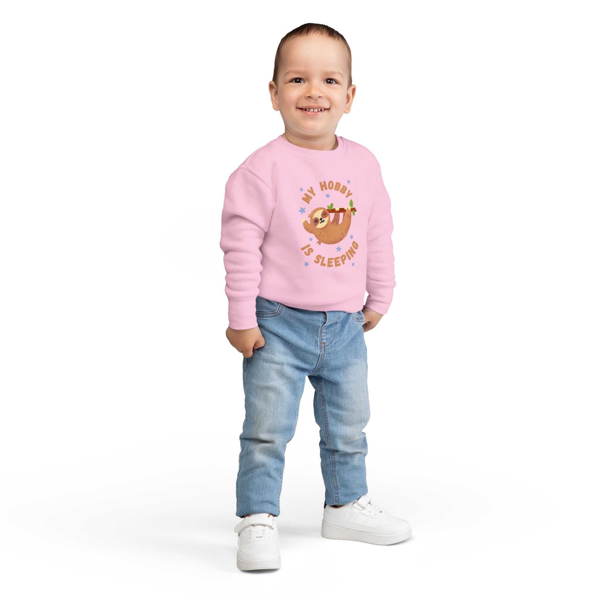 Sloth Toddler Sweatshirt - My Hobby is Sleeping - Soft Cozy Neutral Colors