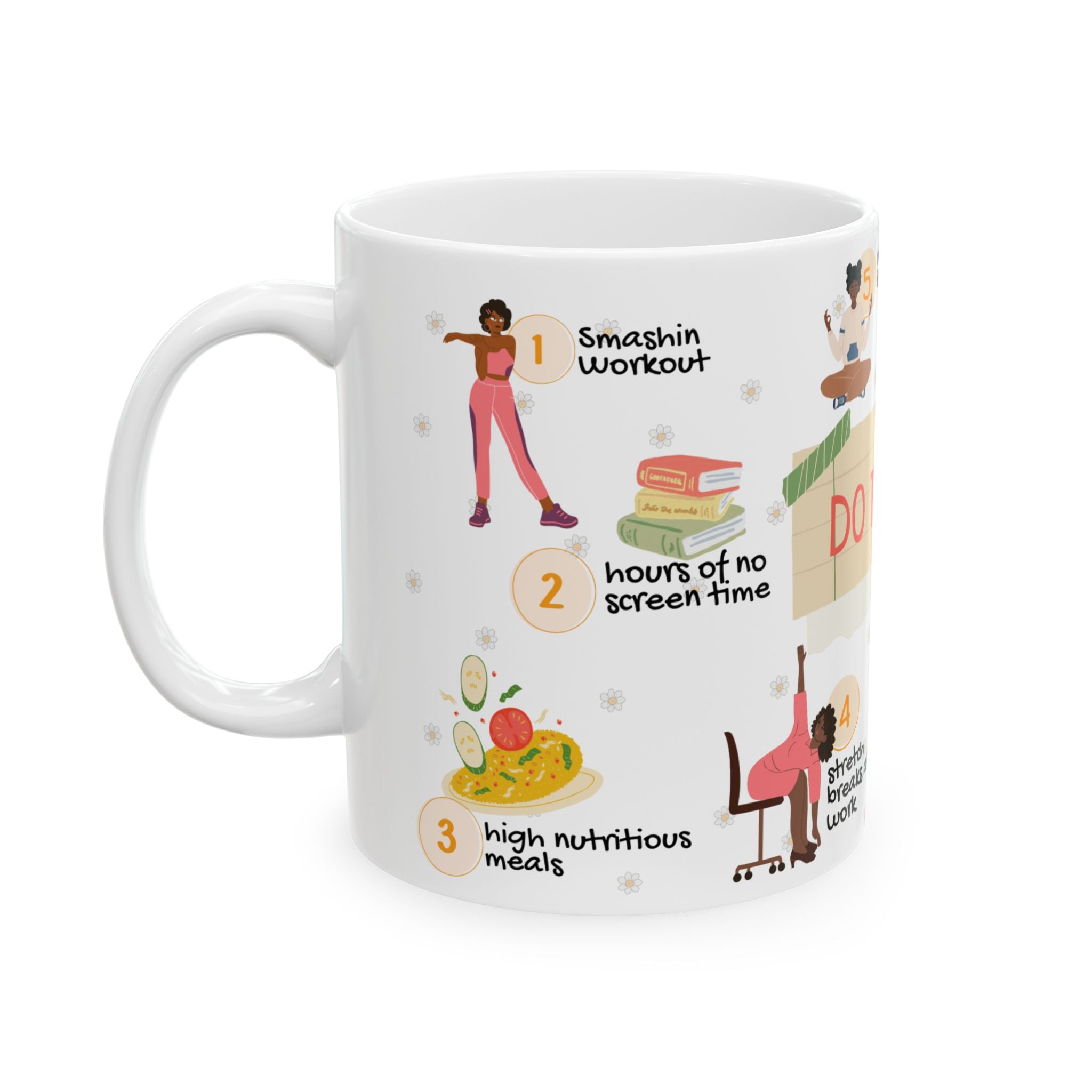 Inspirational Daily Habits Ceramic Mug – “Do This (everyday)” Motivational Routine Guide