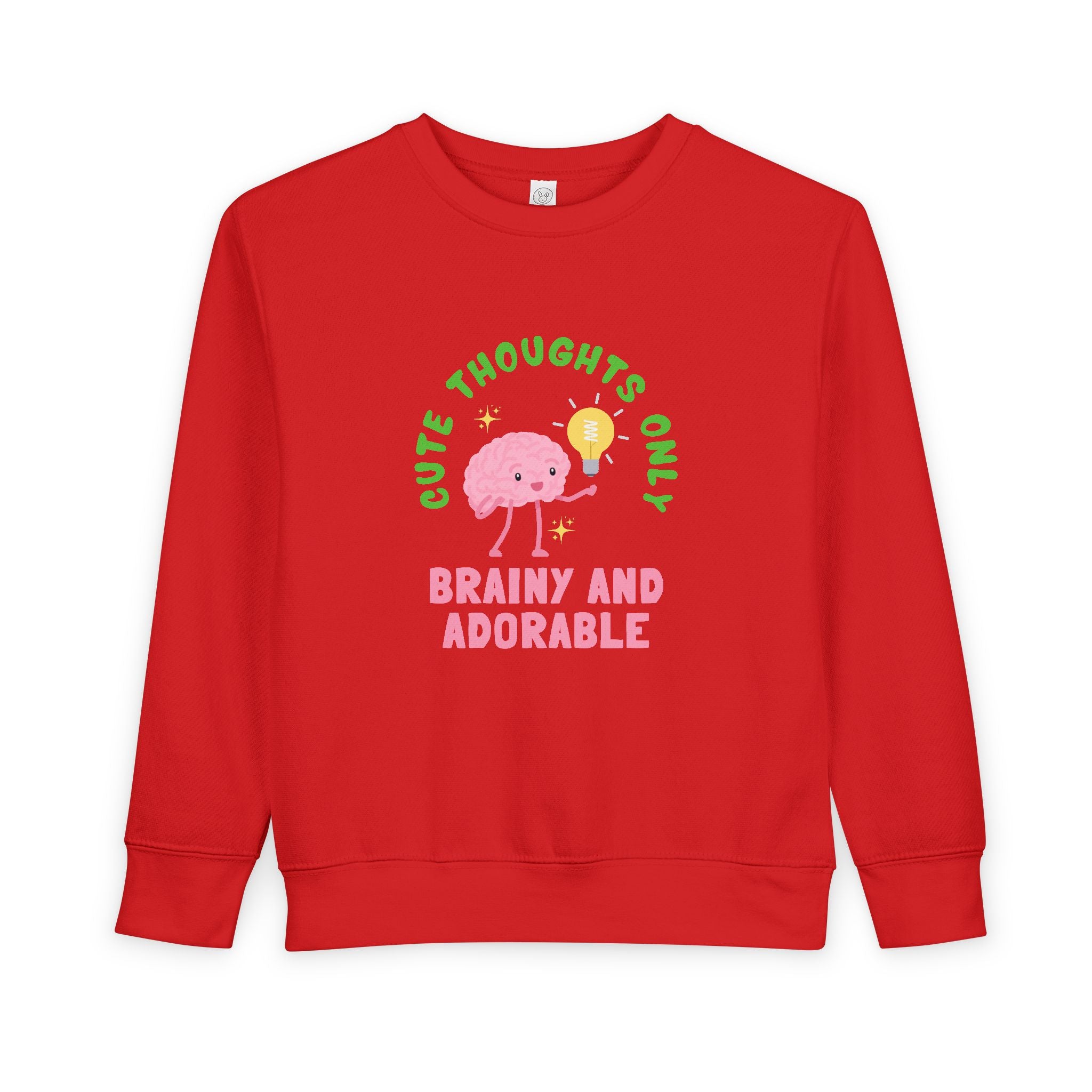 Toddler Sweatshirt Cute Thoughts Only Brain Character Daisy Design