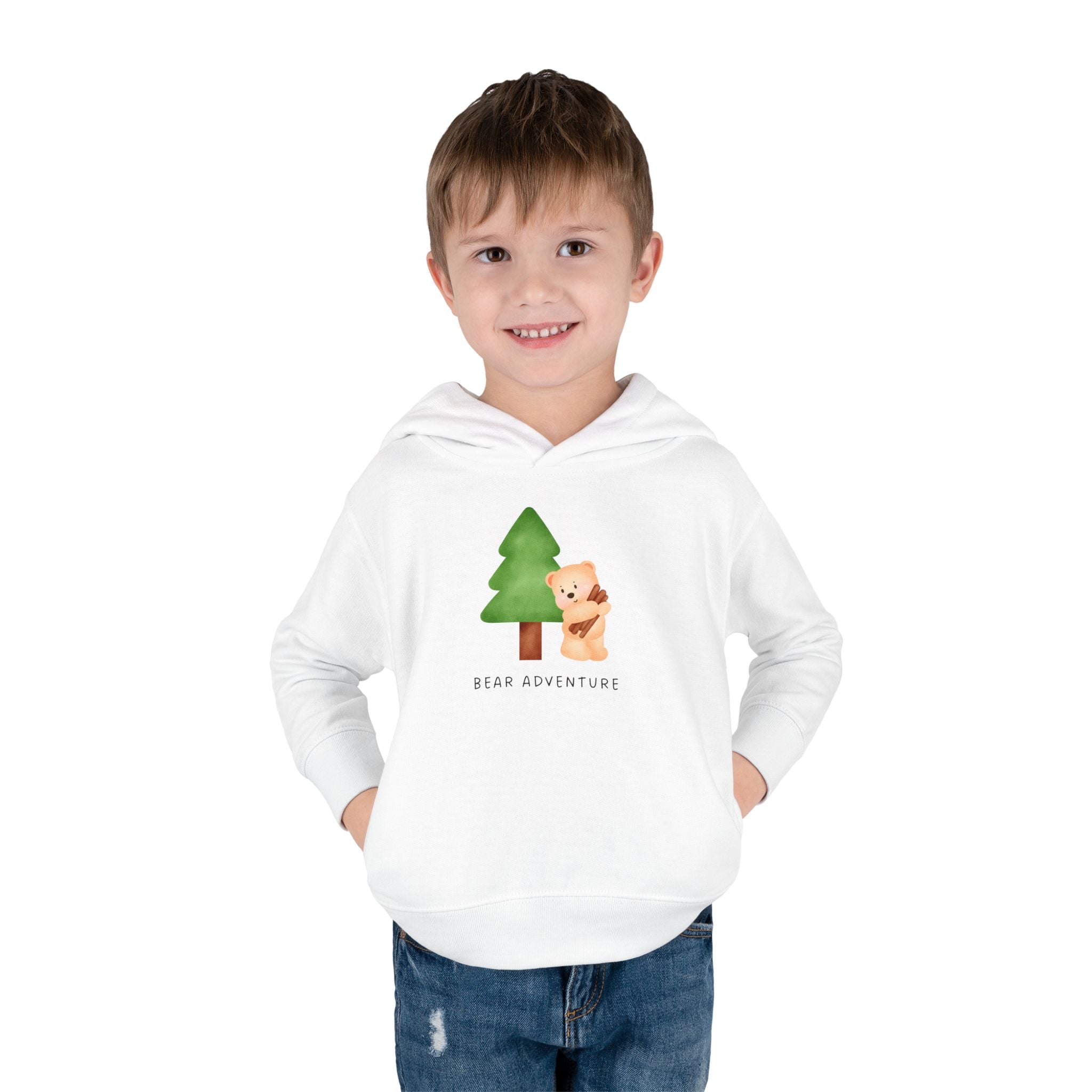 Toddler Hoodie — 'Bear Adventure' Cute Forest Bear Pullover for Kids