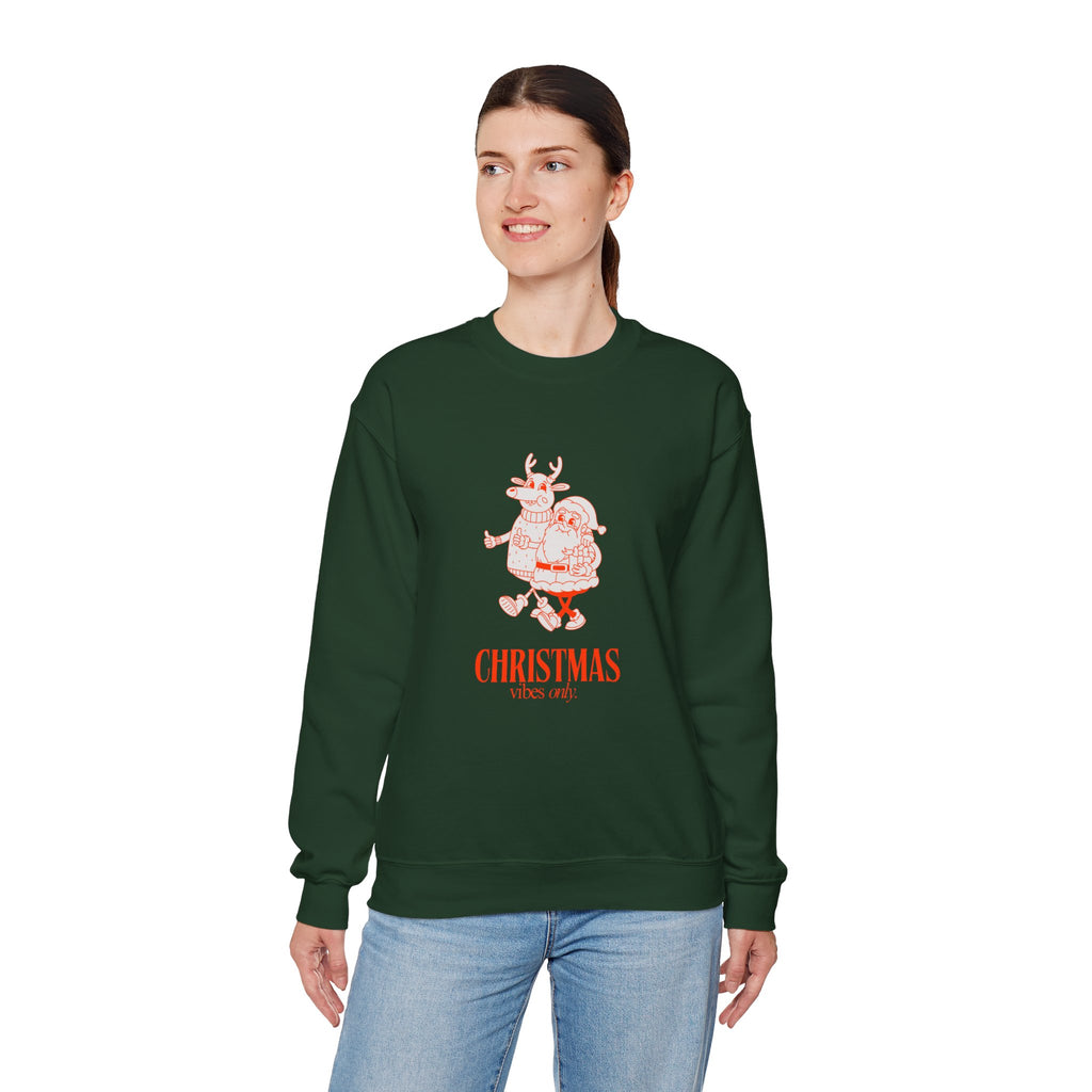 Christmas Santa Reindeer  hand in hand Sweatshirt
