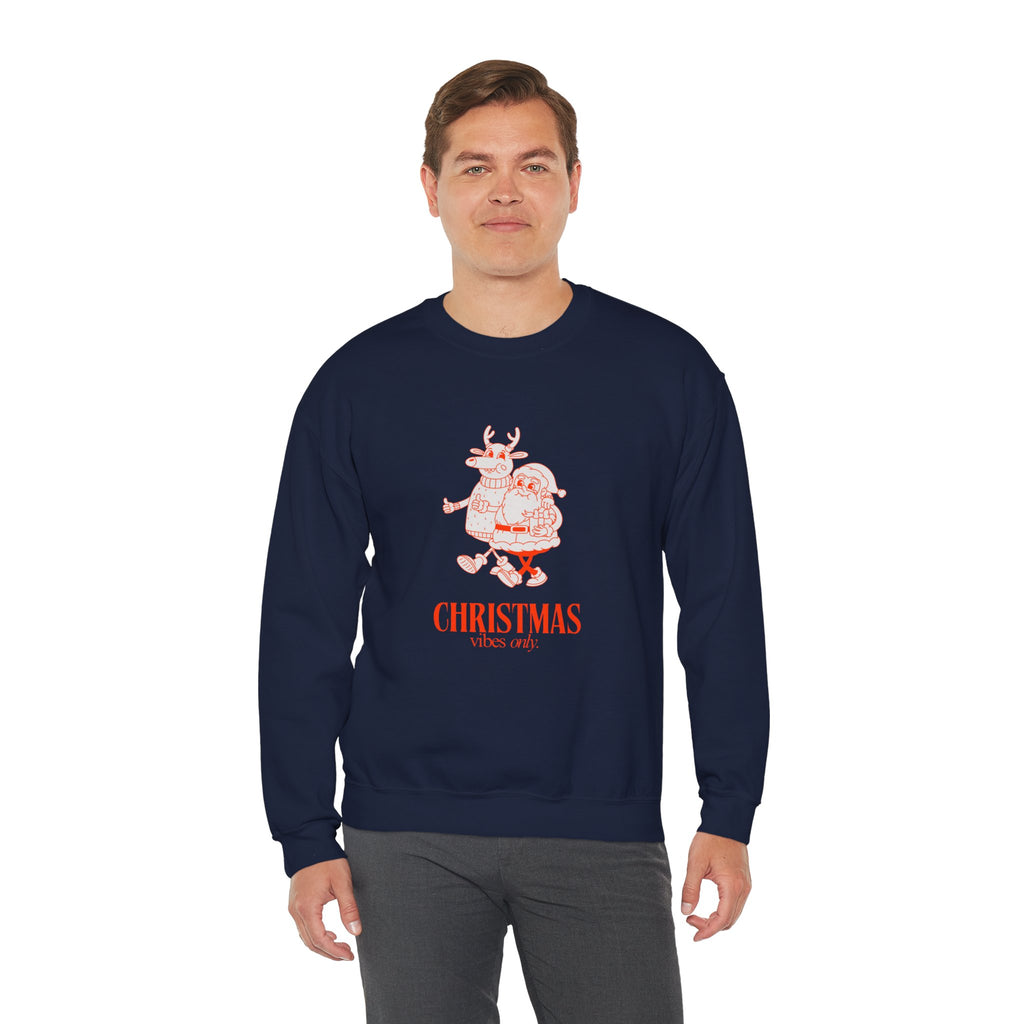 Christmas Santa Reindeer  hand in hand Sweatshirt