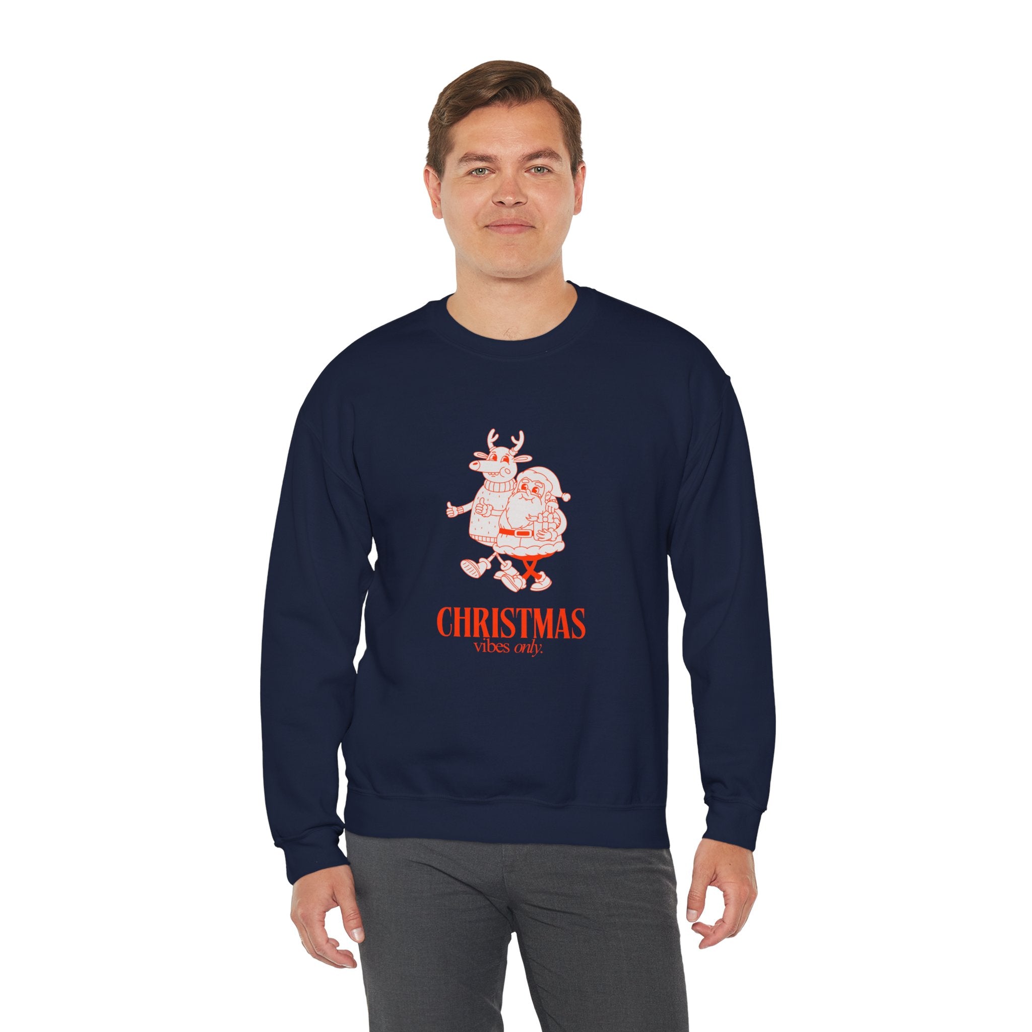 Christmas Santa Reindeer  hand in hand Sweatshirt