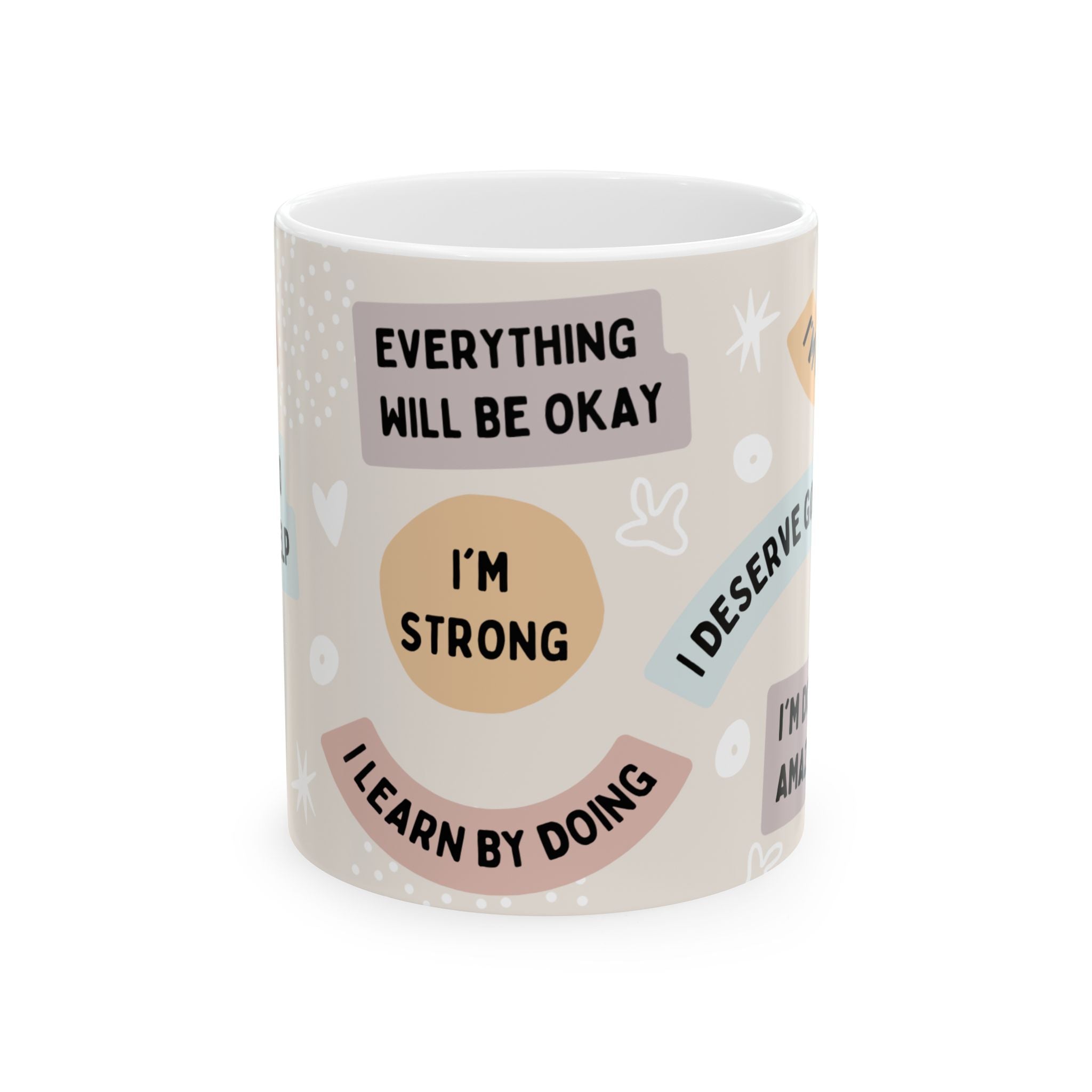 Mindful Morning Affirmation Mug — "Everything Will Be Okay" Inspirational Ceramic Cup