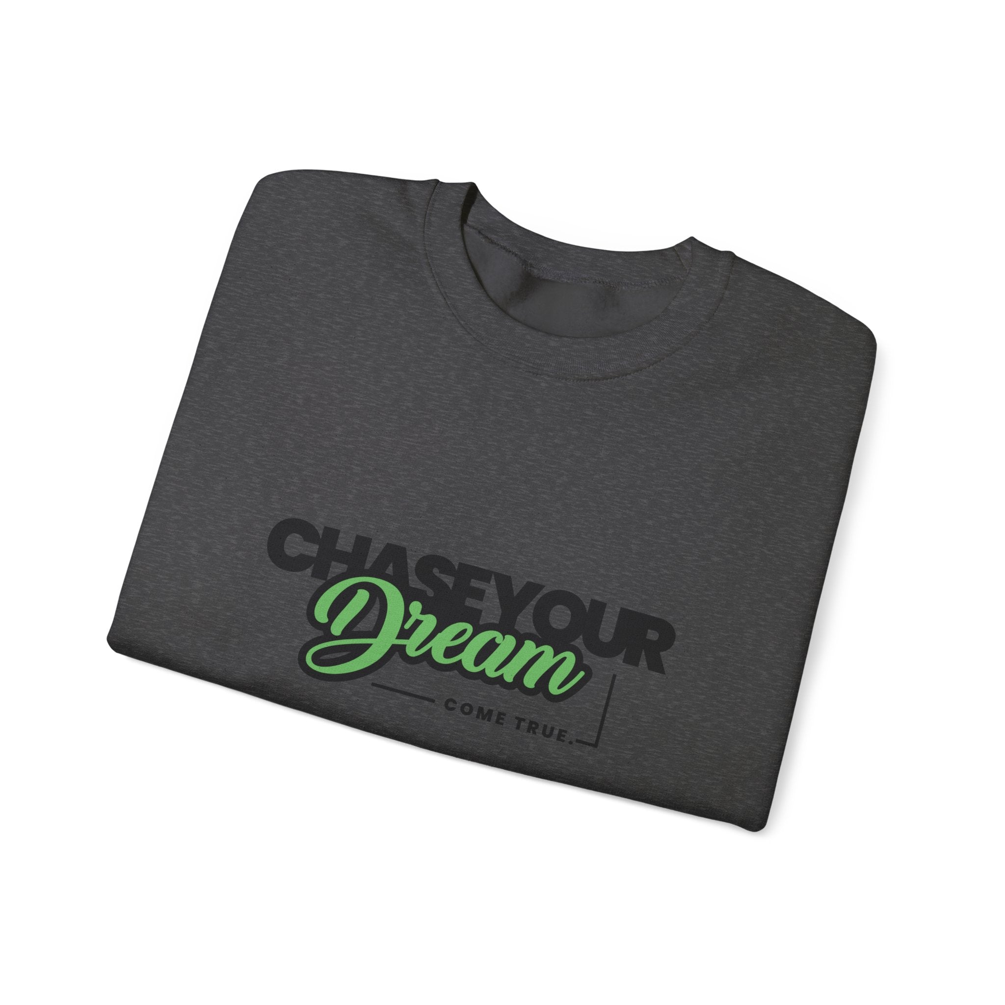 Embroidered Crewneck Sweatshirt - 'Chase Your Dream' Motivational Graphic