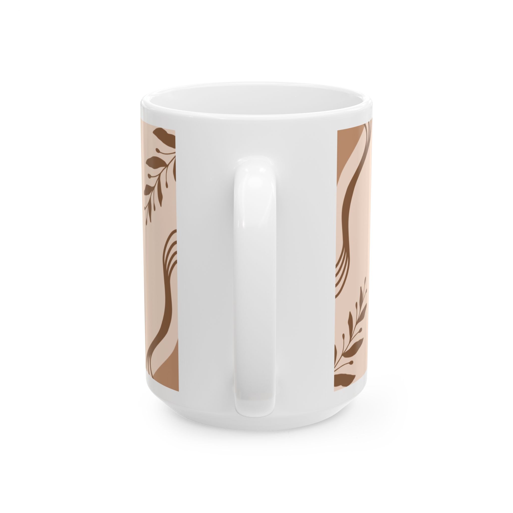 Life Is Better with Fresh Coffee Ceramic Mug — Beige Boho Coffee Cup (11oz/15oz)