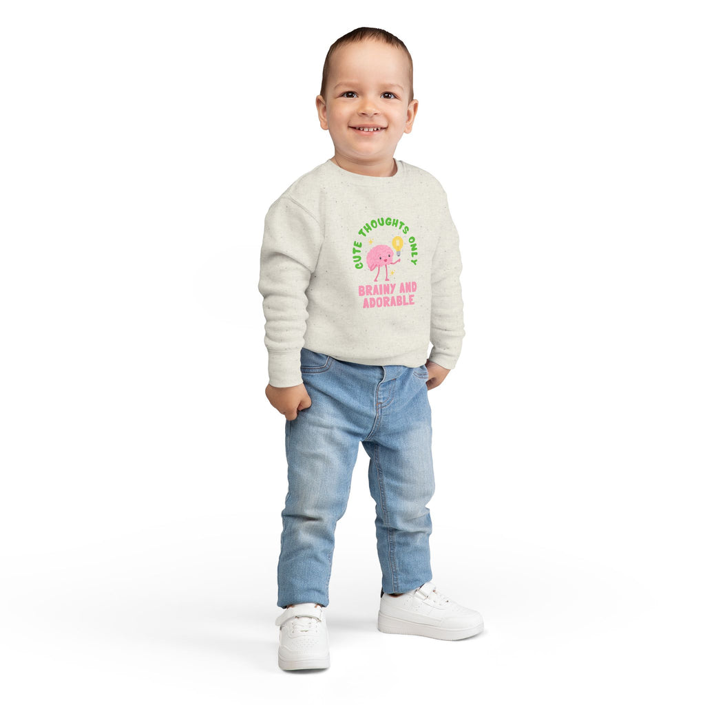 Toddler Sweatshirt Cute Thoughts Only Brain Character Daisy Design