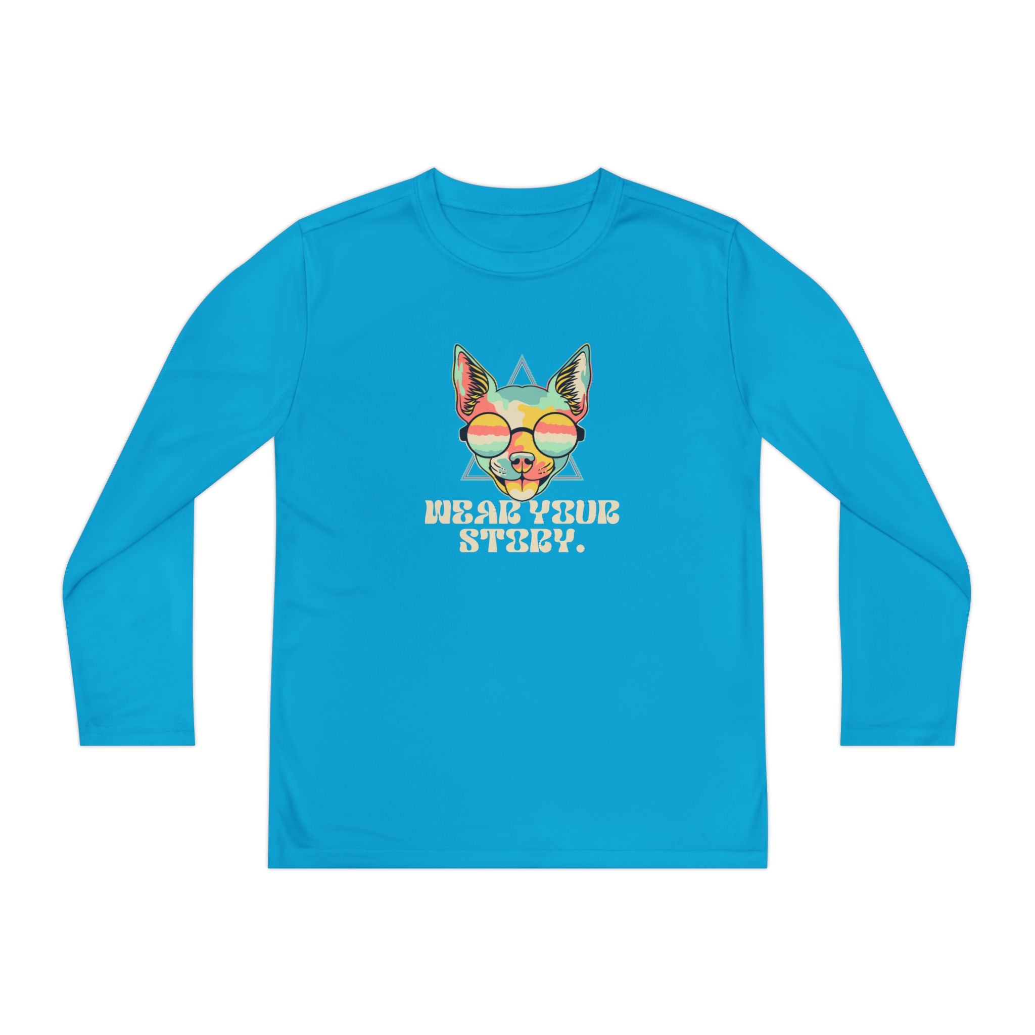 Youth Long Sleeve Tee — 'Wear Your Steez' Neon Dog Graphic