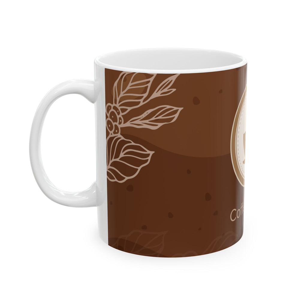 Coffee Break Ceramic Mug – Brown Coffee Cup Design (11oz & 15oz)