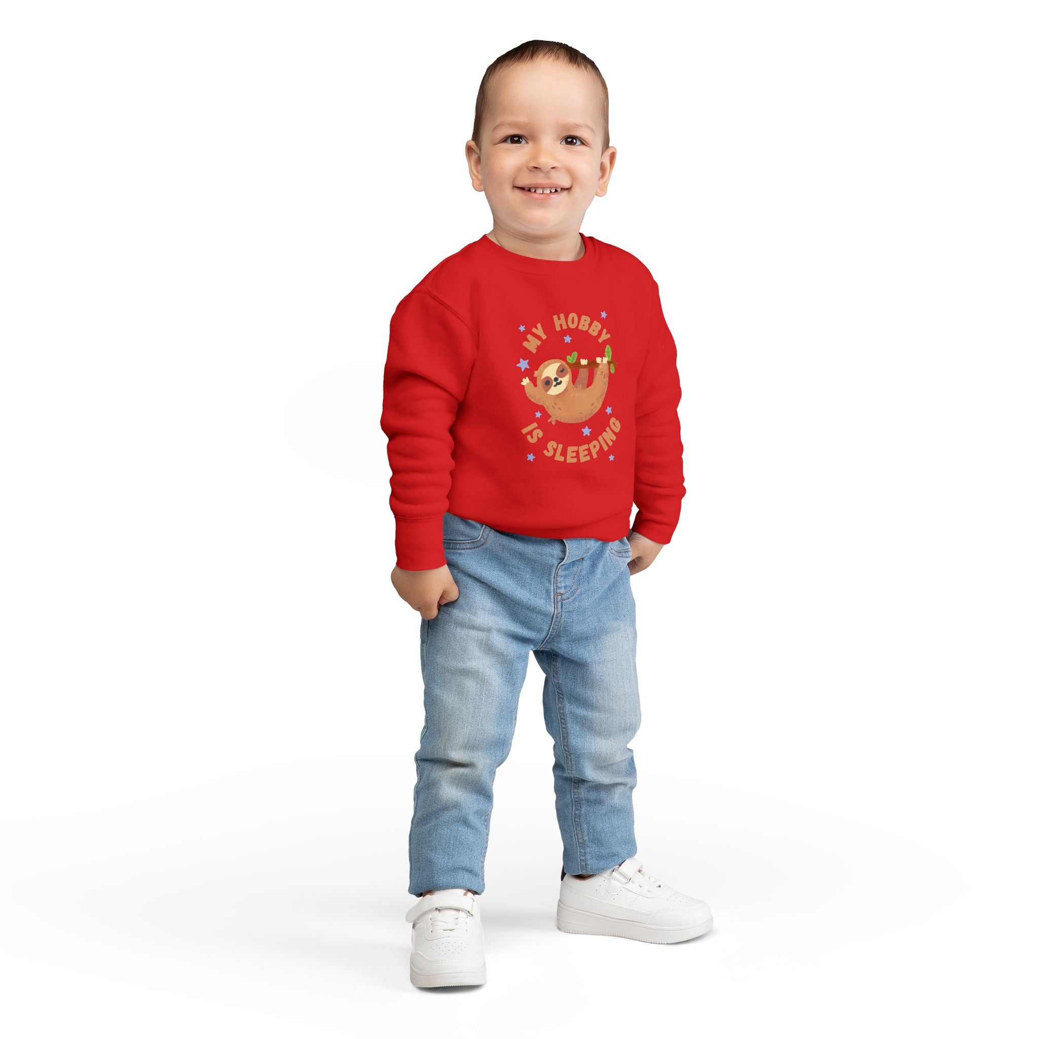 Sloth Toddler Sweatshirt - My Hobby is Sleeping - Soft Cozy Neutral Colors