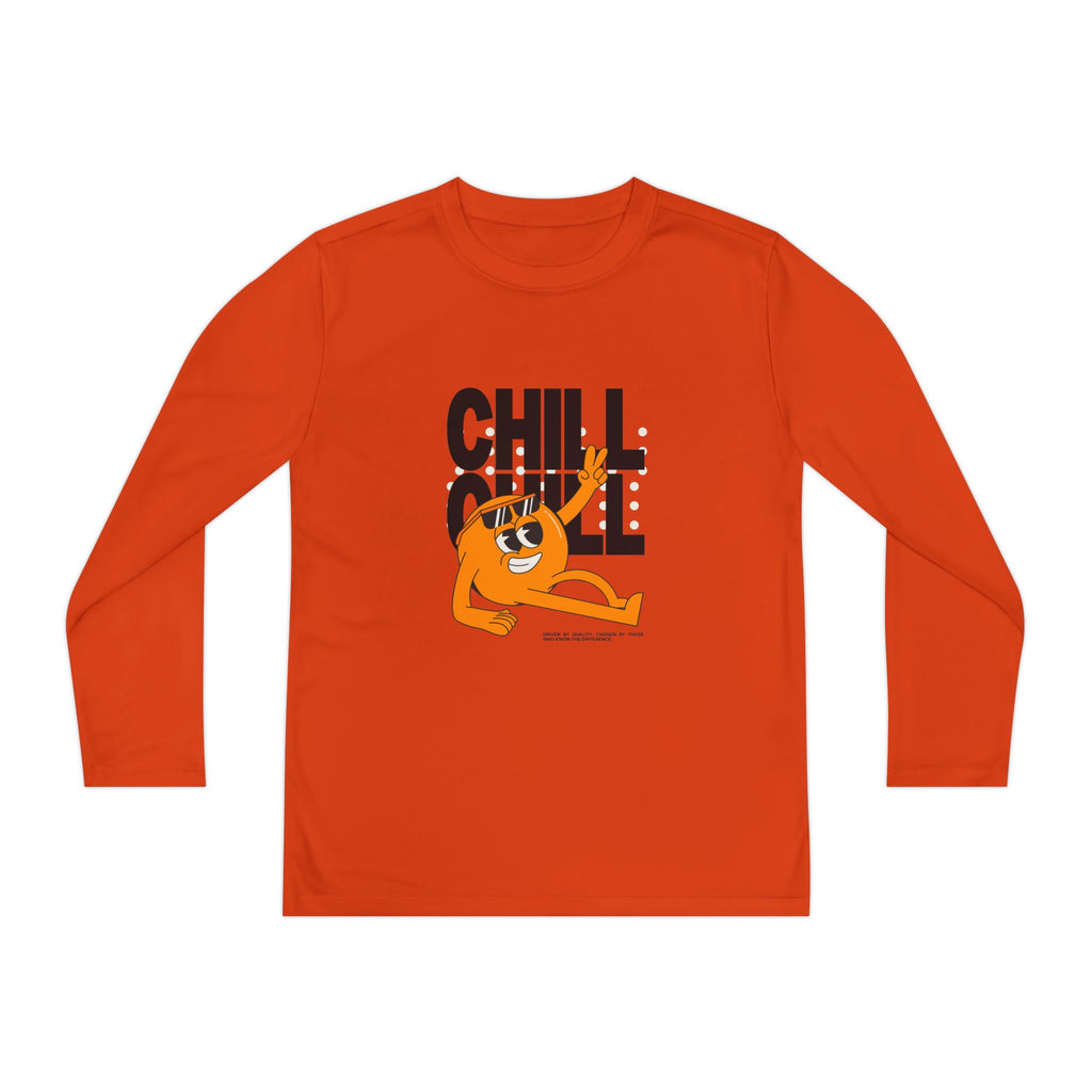 Youth Long Sleeve Tee – 'Chill' Cartoon Character Graphic