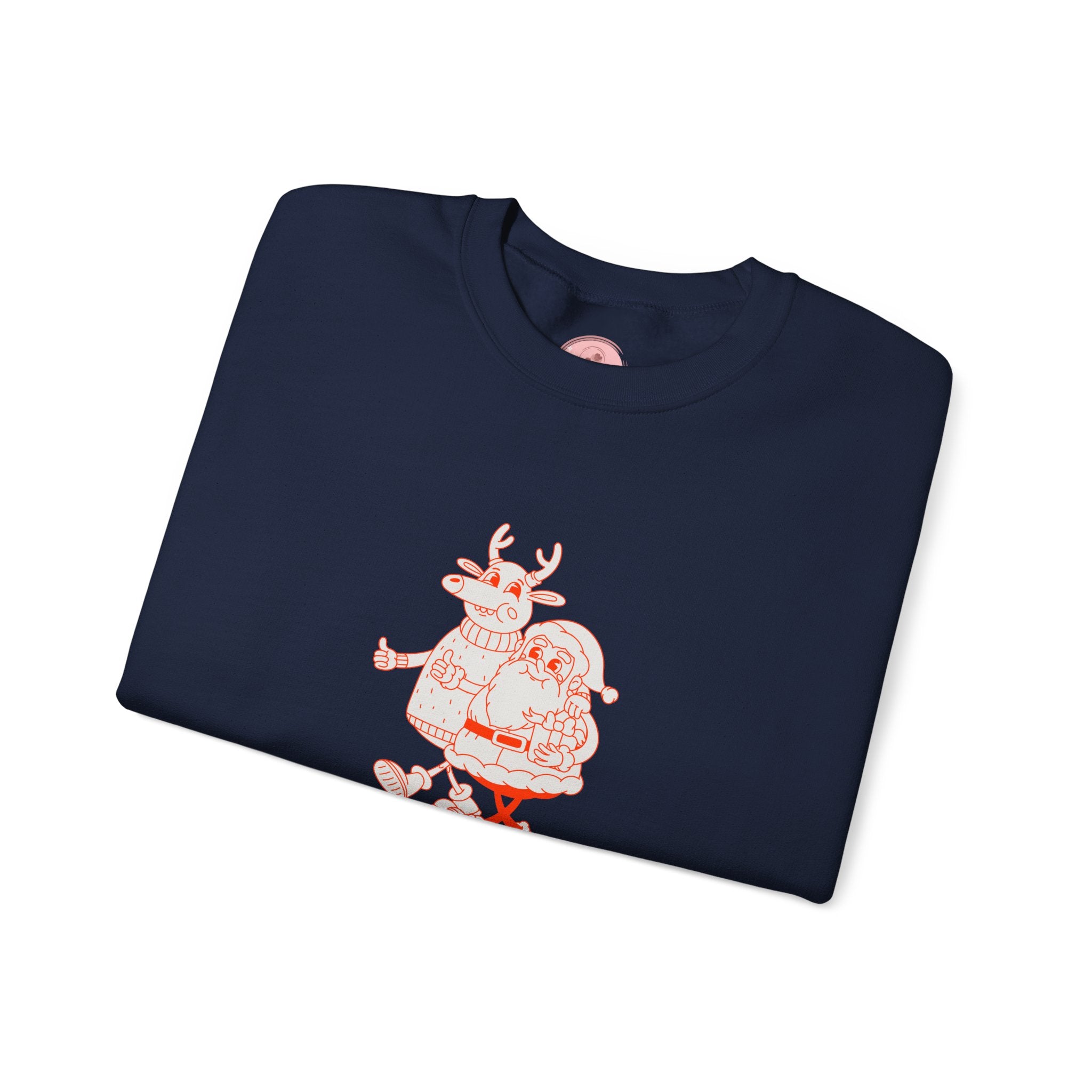Christmas Santa Reindeer  hand in hand Sweatshirt