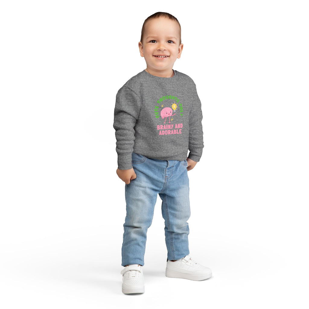 Toddler Sweatshirt Cute Thoughts Only Brain Character Daisy Design