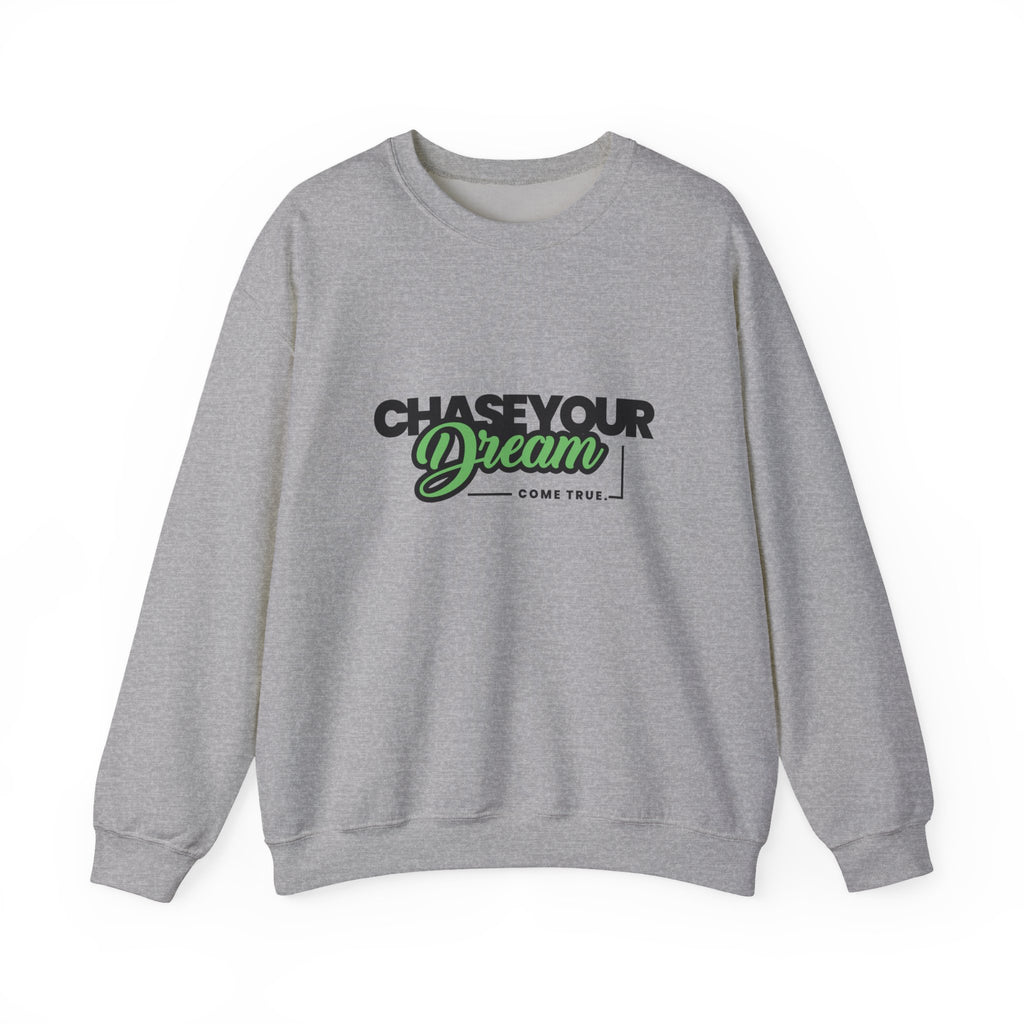 Embroidered Crewneck Sweatshirt - 'Chase Your Dream' Motivational Graphic