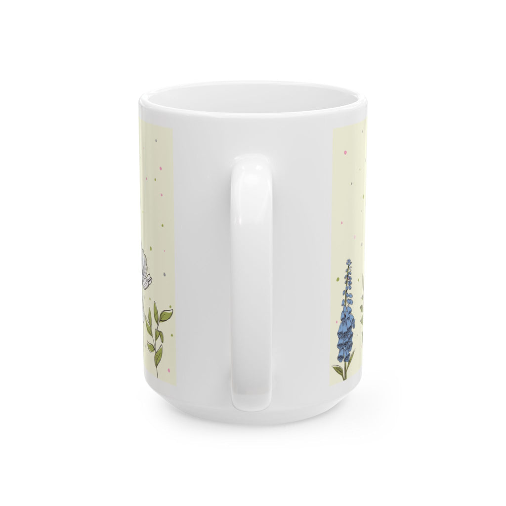 Sip, Smile, Bloom Ceramic Mug — Floral Inspirational Coffee Cup (11oz & 15oz)