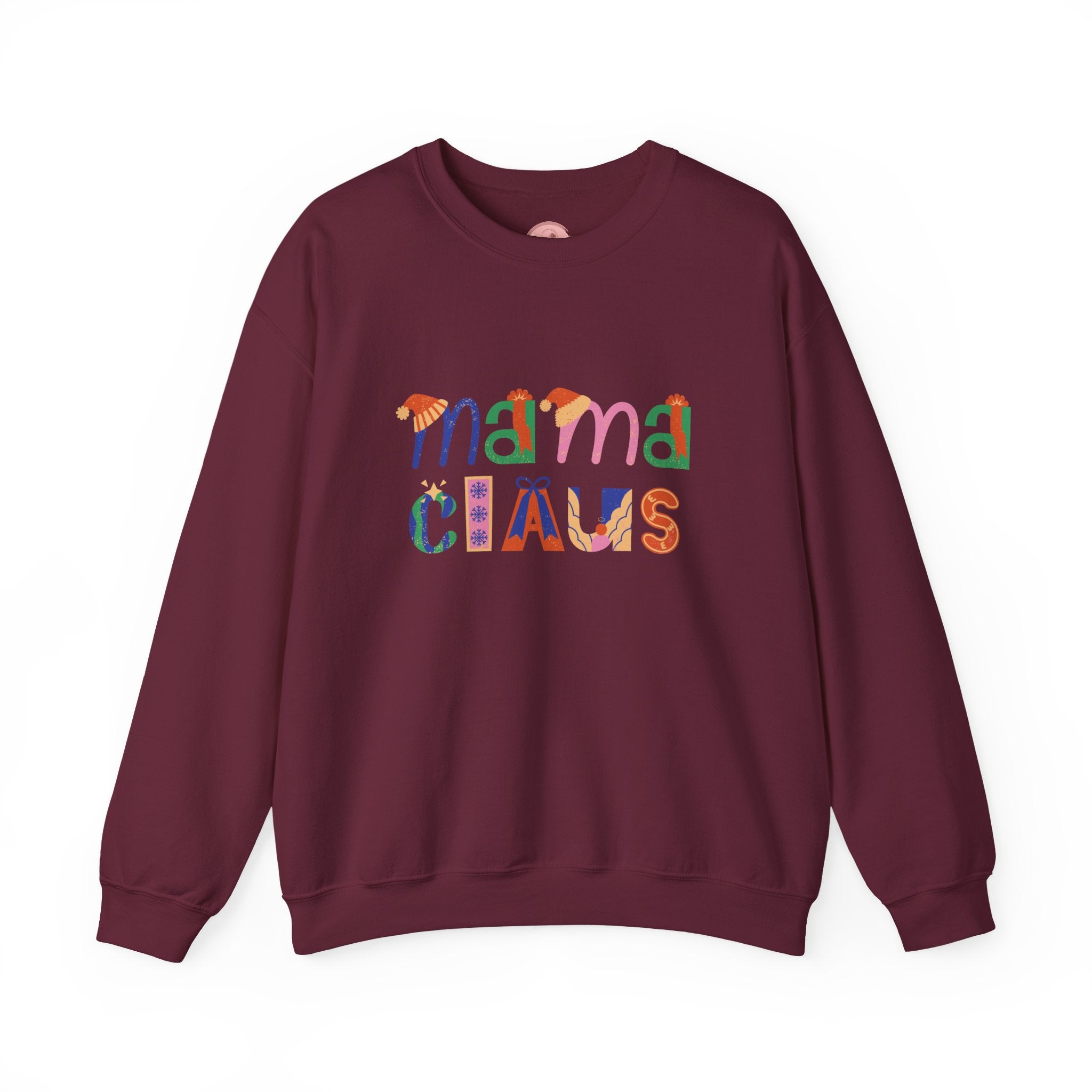 Mama Claus Sweatshirt — Colorful Holiday Crewneck for Moms