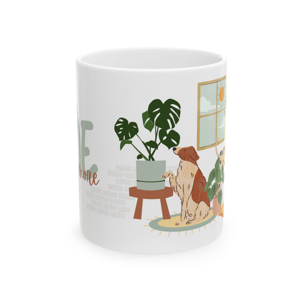 Welcome Home Dog & Plants Ceramic Mug – Cozy Pet Lover Coffee Cup (11oz/15oz)
