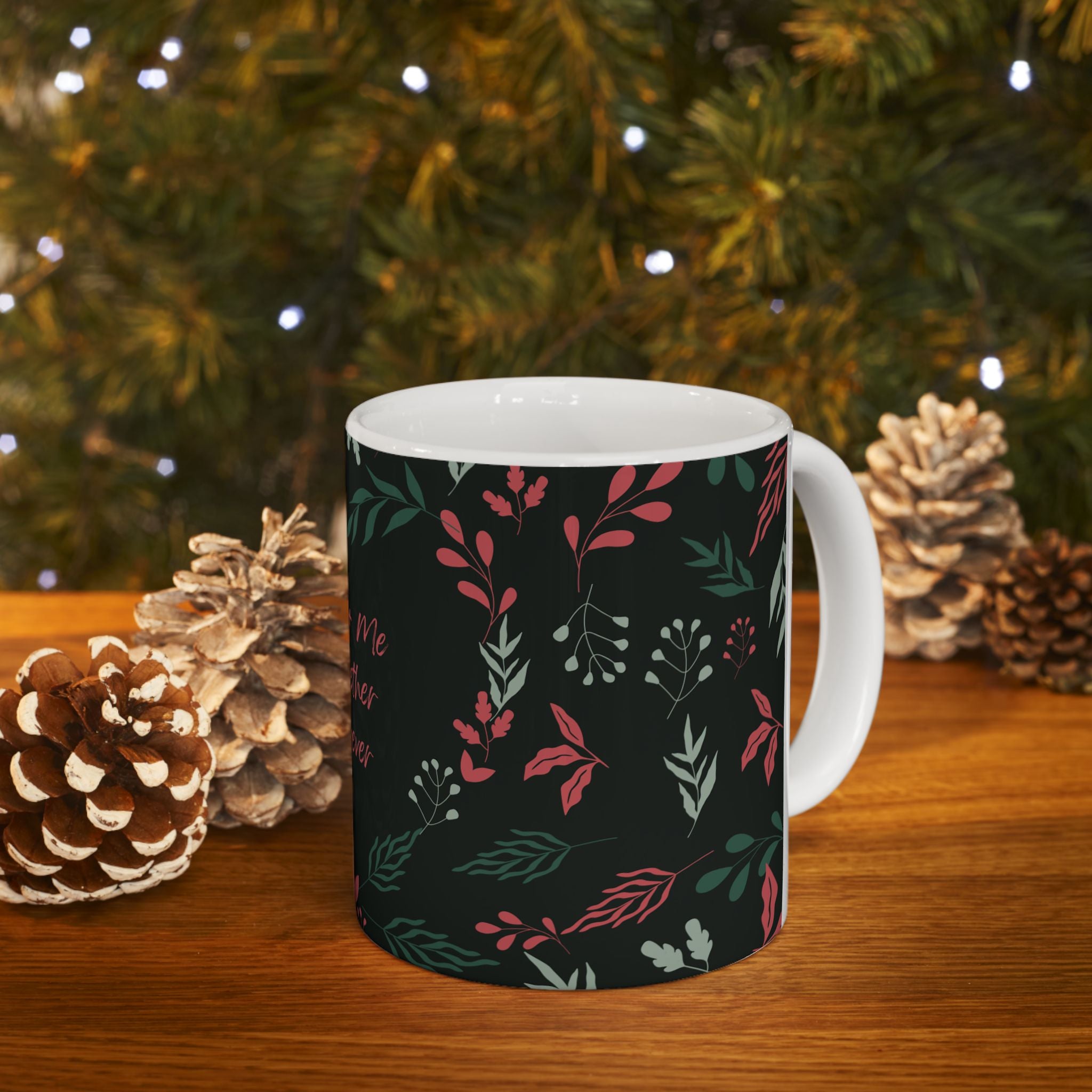 You + Me Together Forever Floral Ceramic Mug