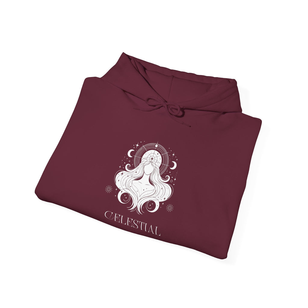 Celestial Goddess Hoodie — Mystical Moon & Star Graphic Sweatshirt