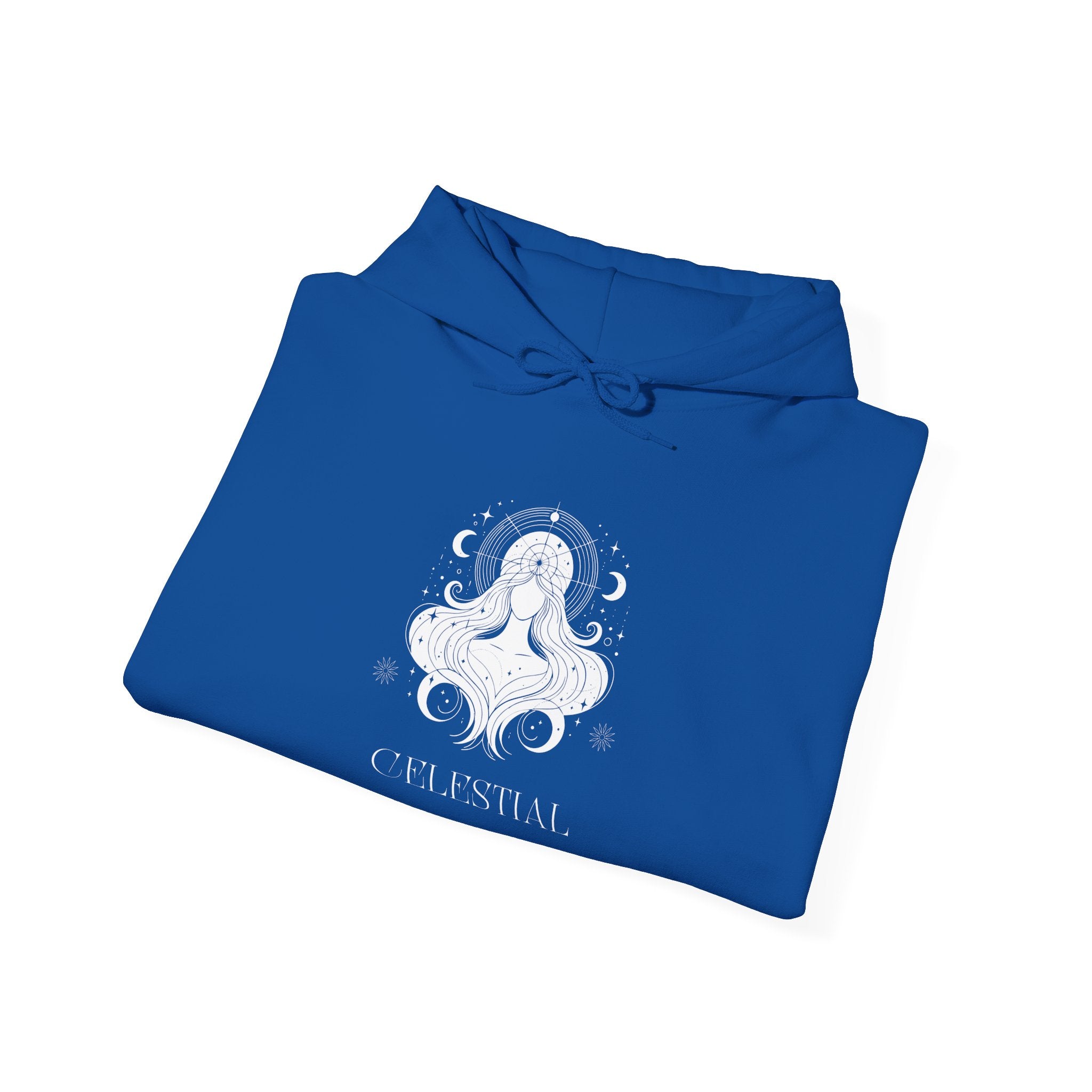 Celestial Goddess Hoodie — Mystical Moon & Star Graphic Sweatshirt