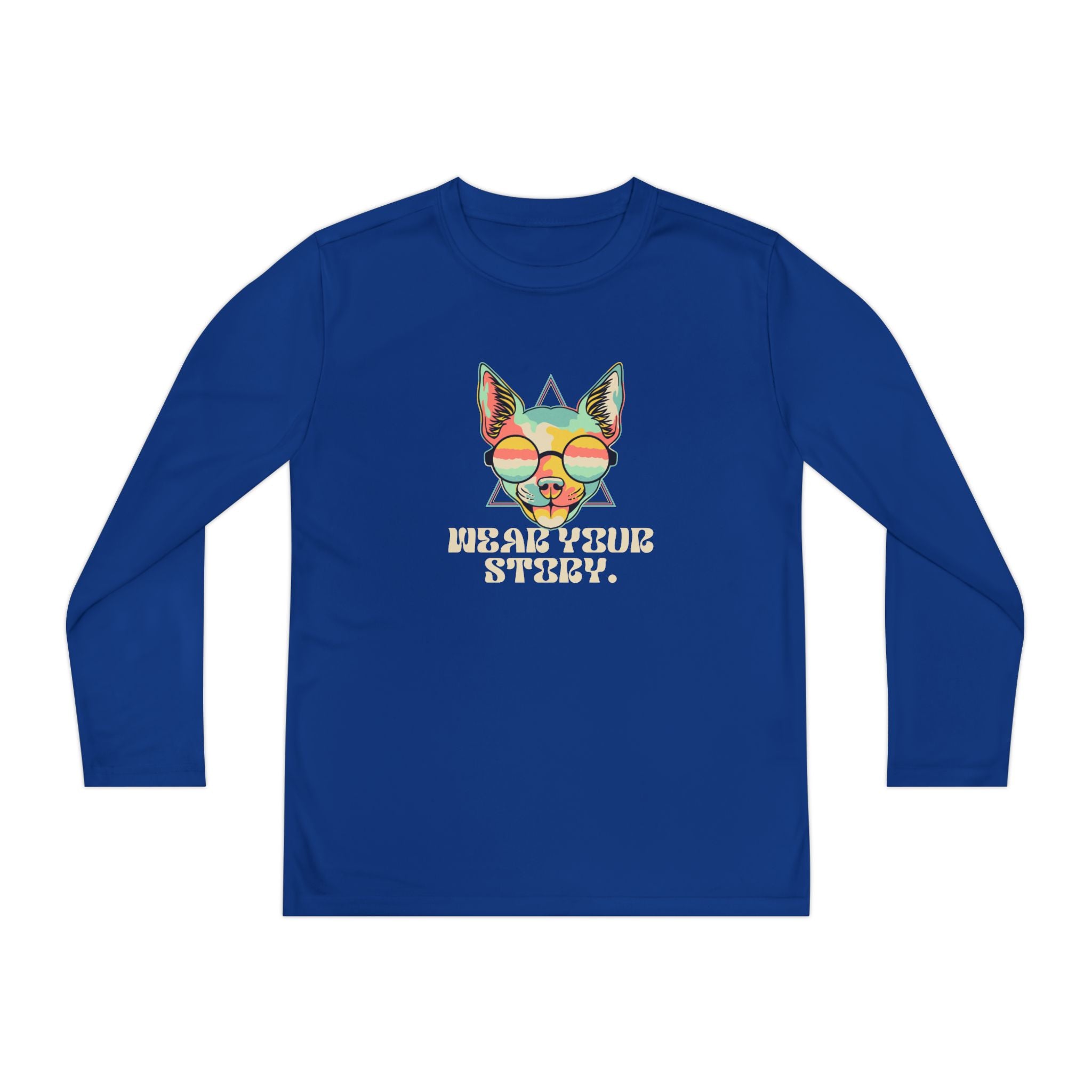 Youth Long Sleeve Tee — 'Wear Your Steez' Neon Dog Graphic