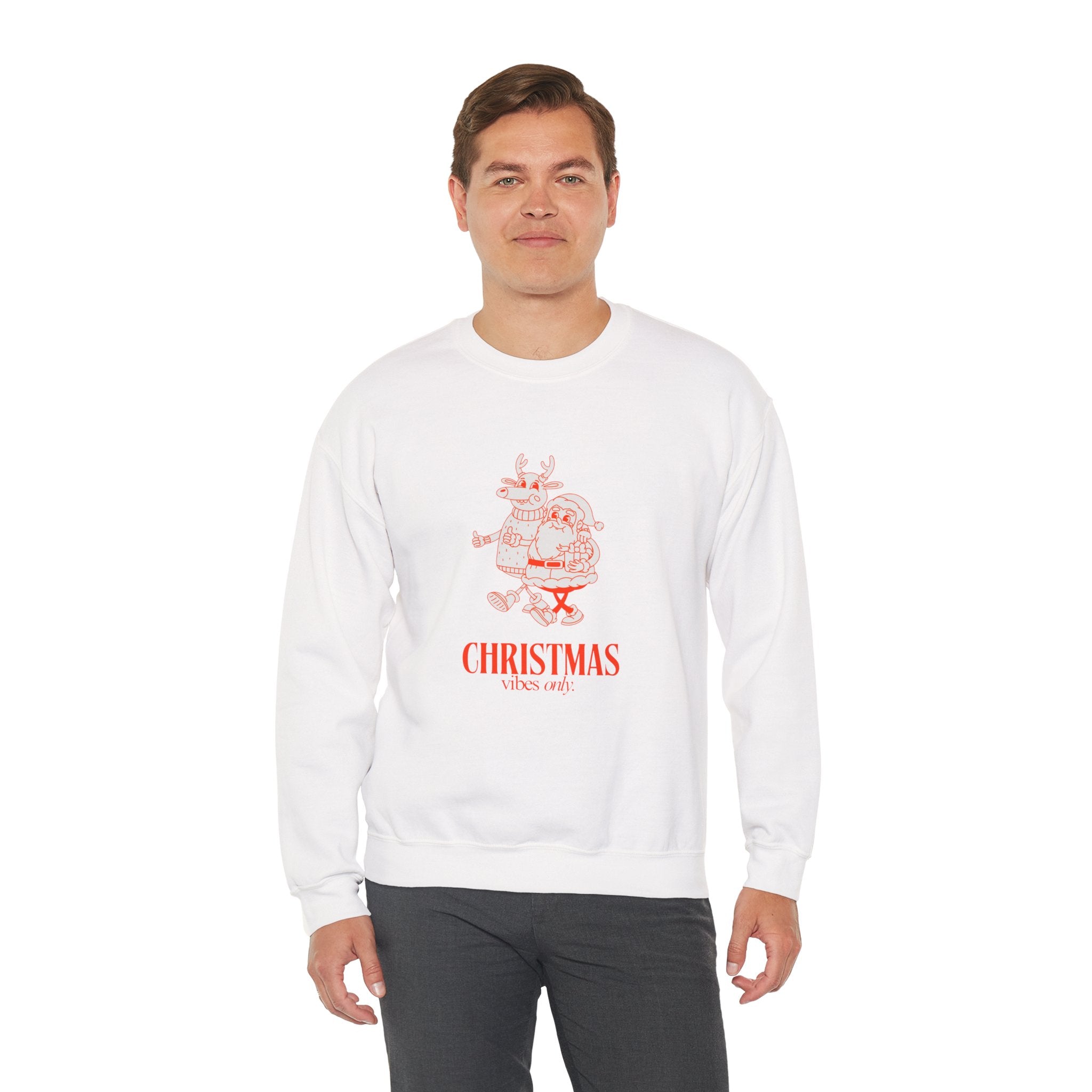 Christmas Santa Reindeer  hand in hand Sweatshirt