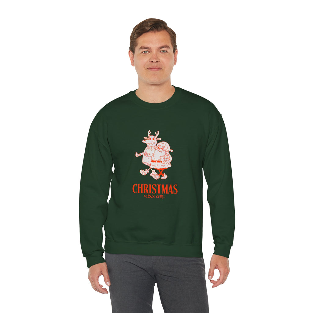 Christmas Santa Reindeer  hand in hand Sweatshirt