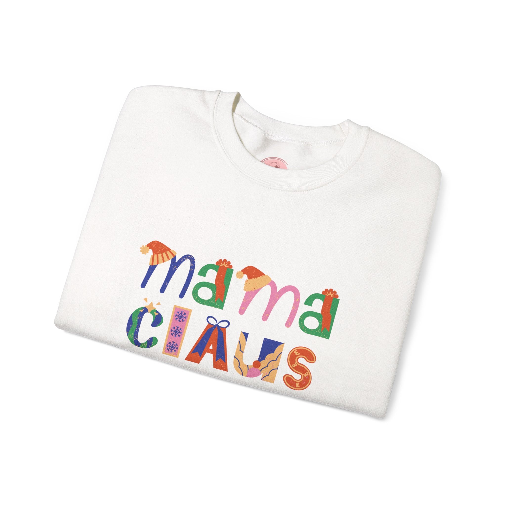Mama Claus Sweatshirt — Colorful Holiday Crewneck for Moms